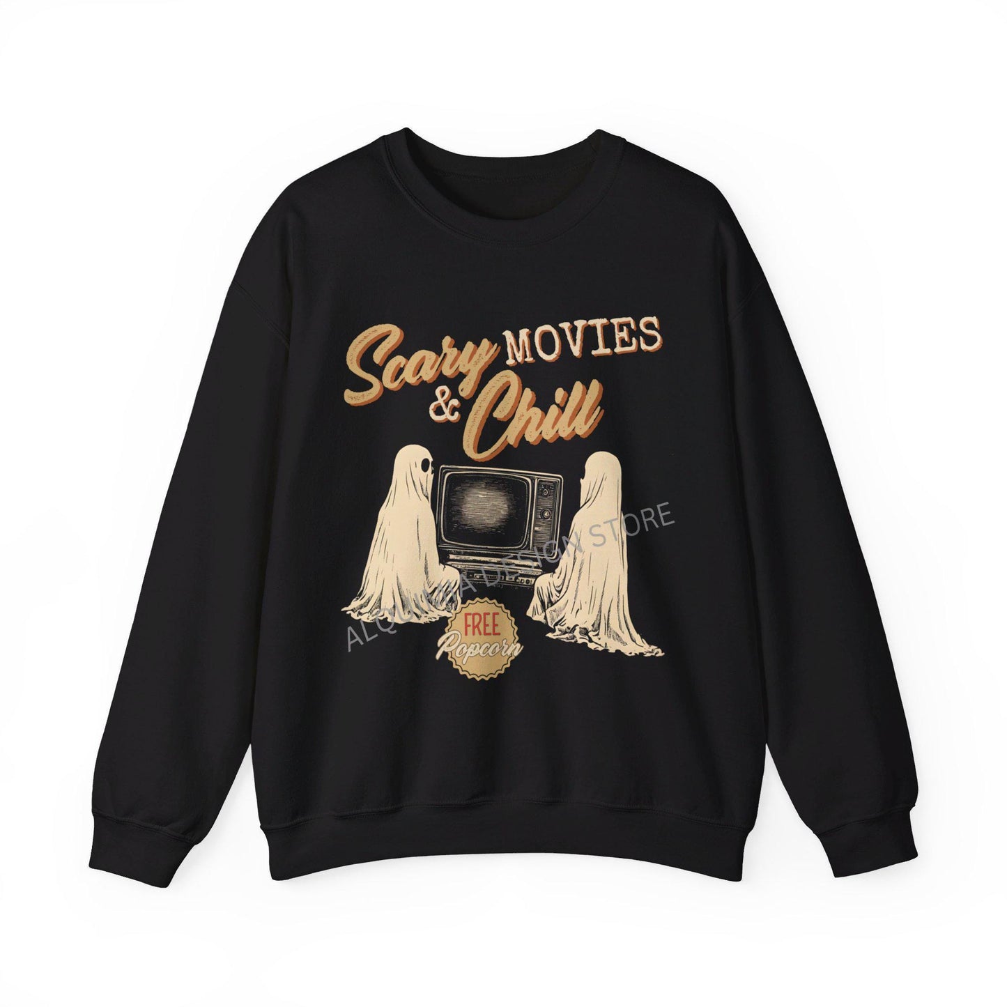 Vintage Halloween Sweatshirt - Scary Movies Chill Ghost Sweater