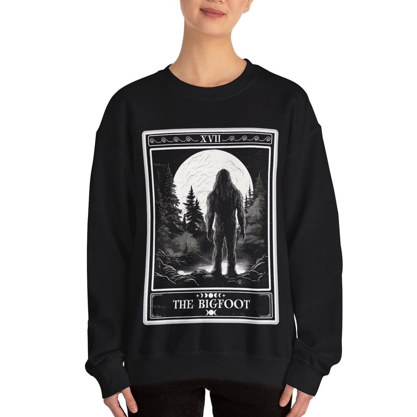 Bigfoot Tarot Card Sweatshirt - Cryptid Lover Gift