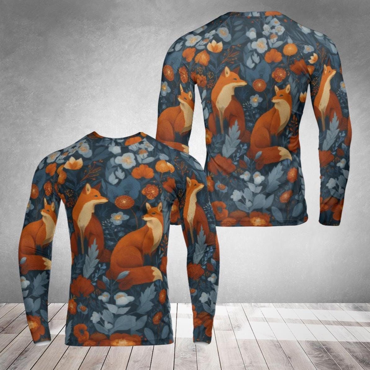 Red Fox Long Sleeve Rash Guard - MMA Jiu Jitsu Wrestling Activewear