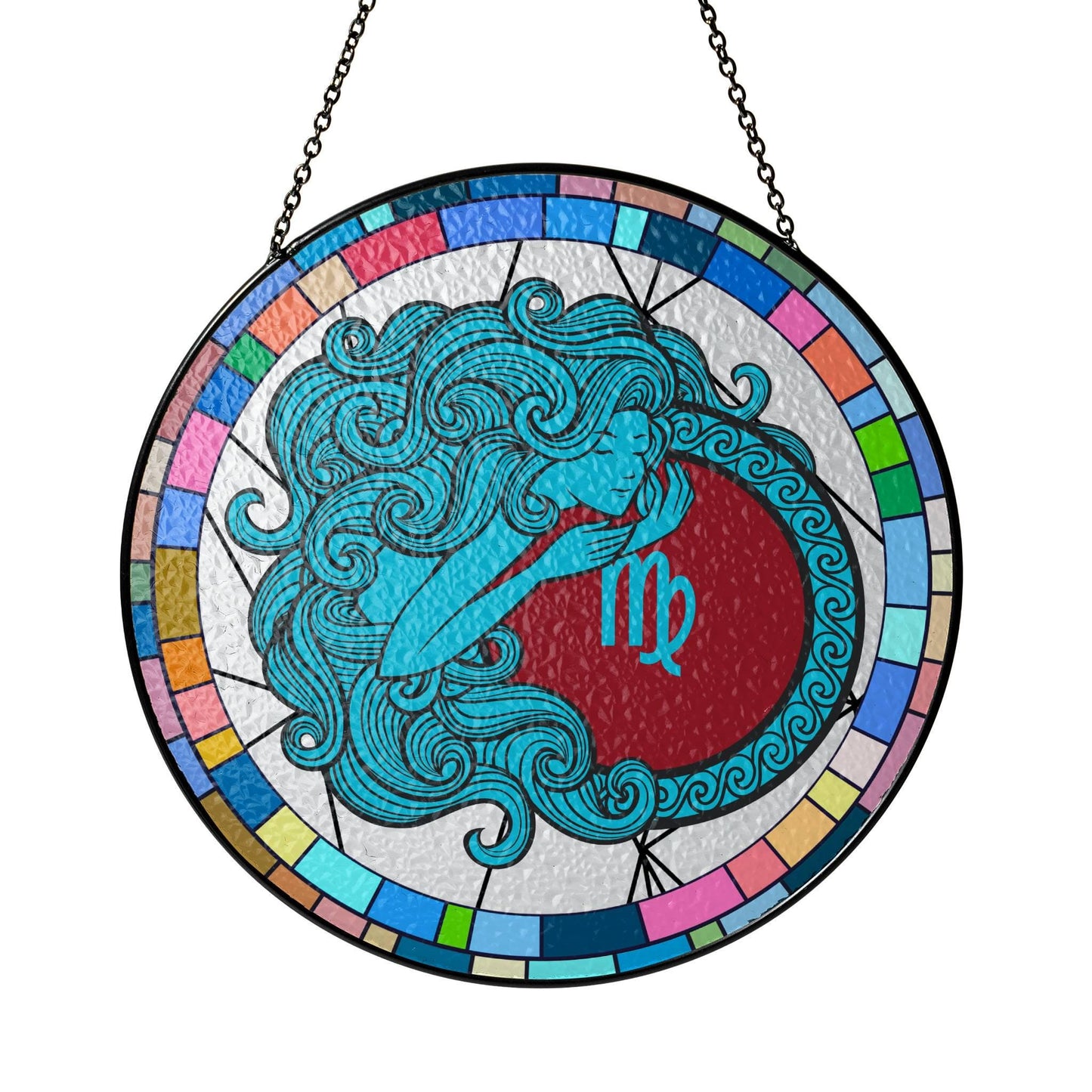 Virgo Stained Glass Zodiac SunCatcher LightCatcher Virgo Window Hanging