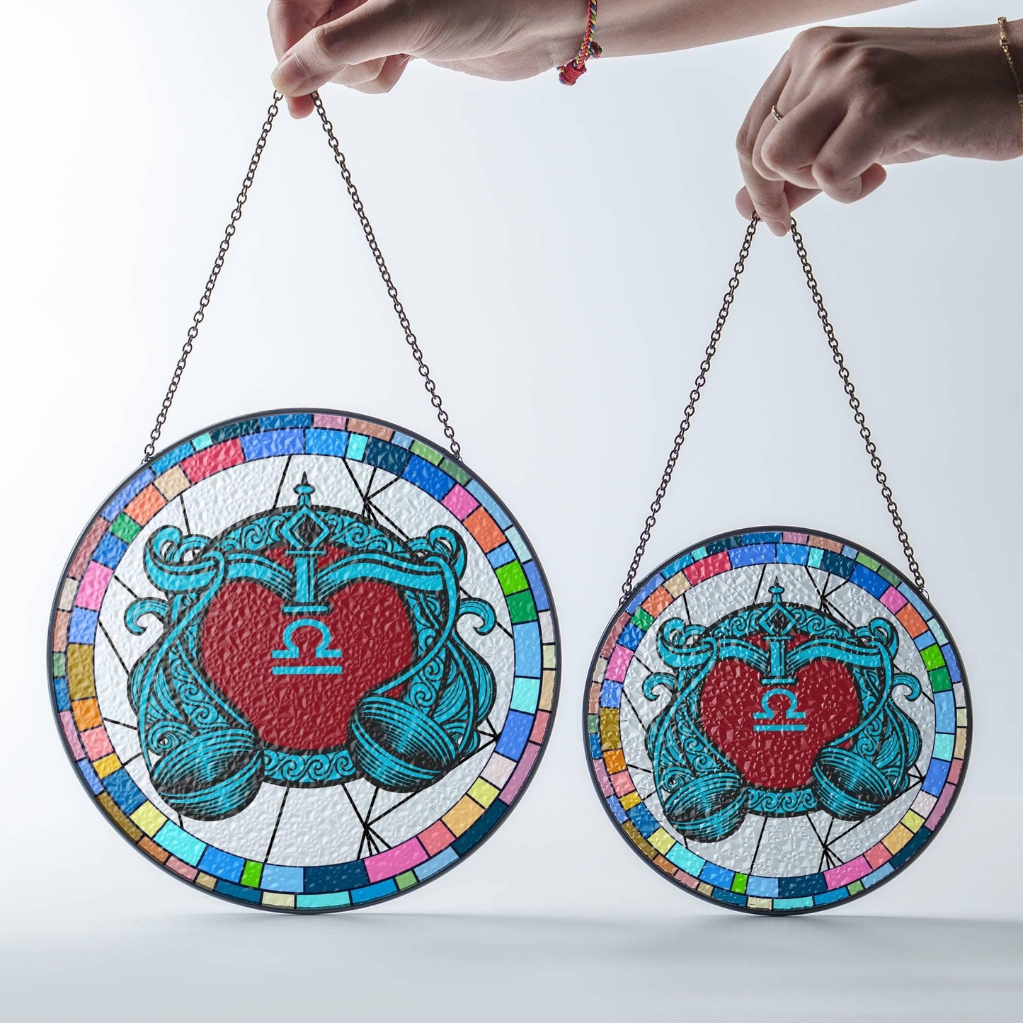 Libra Stained Glass Zodiac SunCatcher LightCatcher Libra Window Hanging