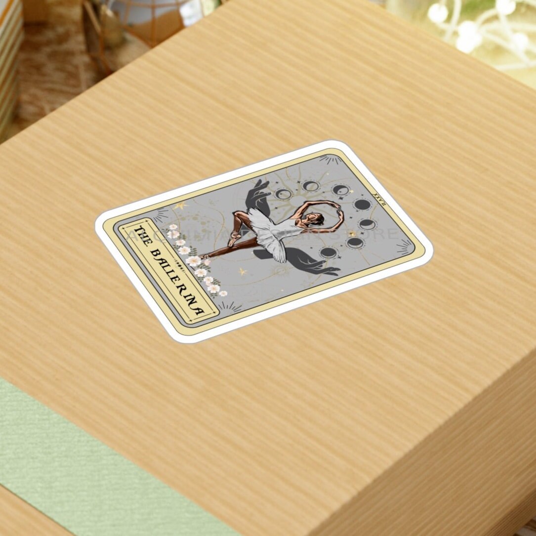 Ballerina Tarot Card Sticker - Waterproof Vinyl Dancer Sticker 3 x 4