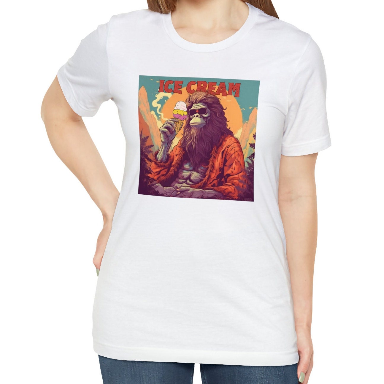 Bigfoot Ice Cream Shirt - Sasquatch Tee for Ice Cream Lovers