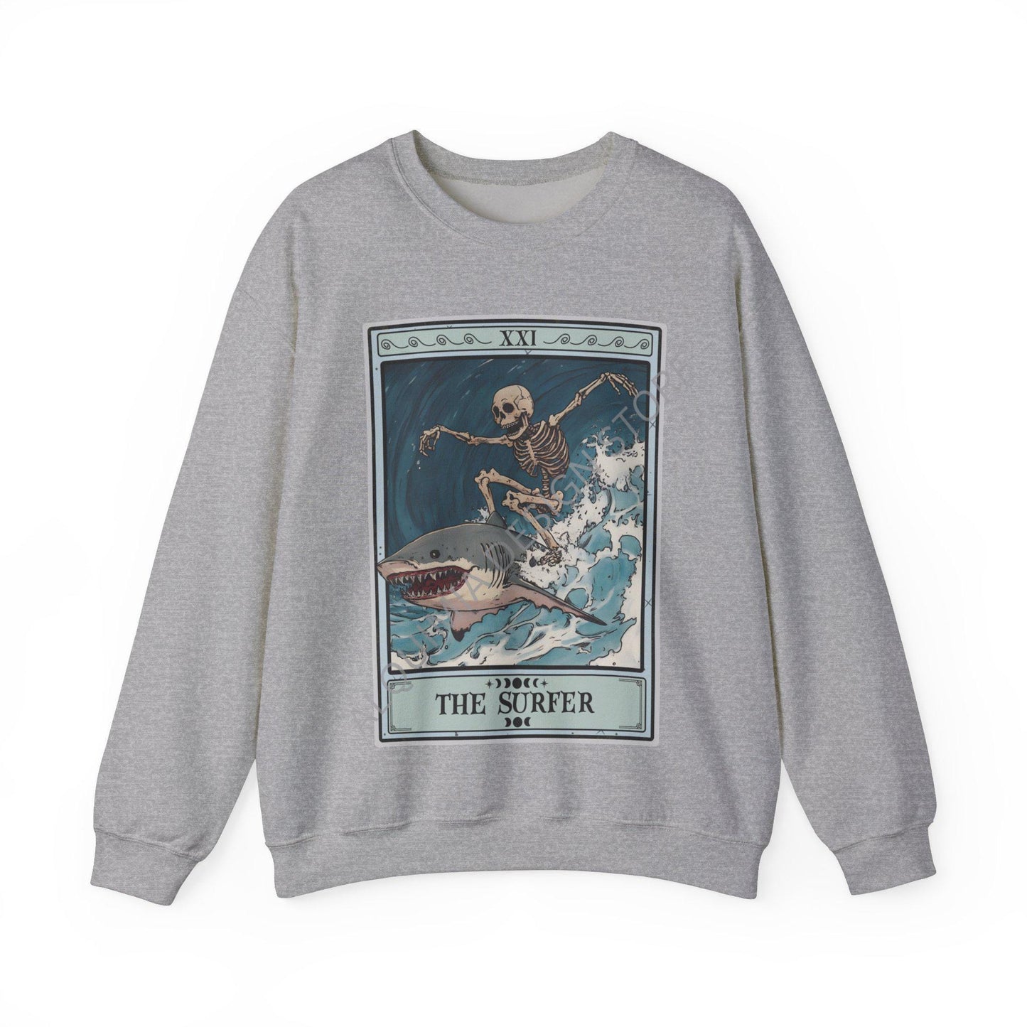 The Surfer Tarot Card Sweatshirt - Gift for Beach Lovers Ocean Enthusiasts