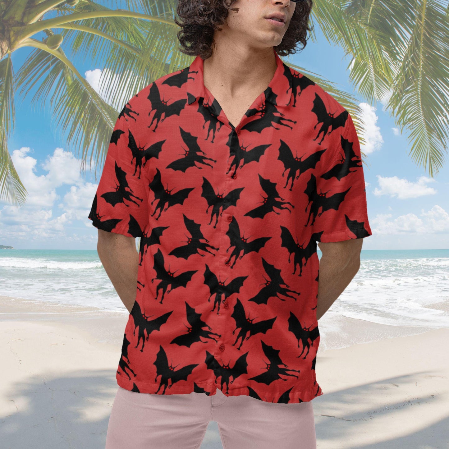 Mothman Hawaiian Shirt, Moth man Cryptid Shirt, Mothman West Virginia Cryptozoology Button Down Cryptid Shirt