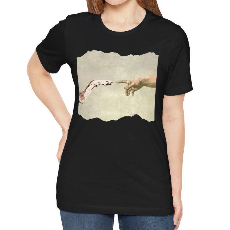 Dog Lover Shirt - Human Hand and Paw Design