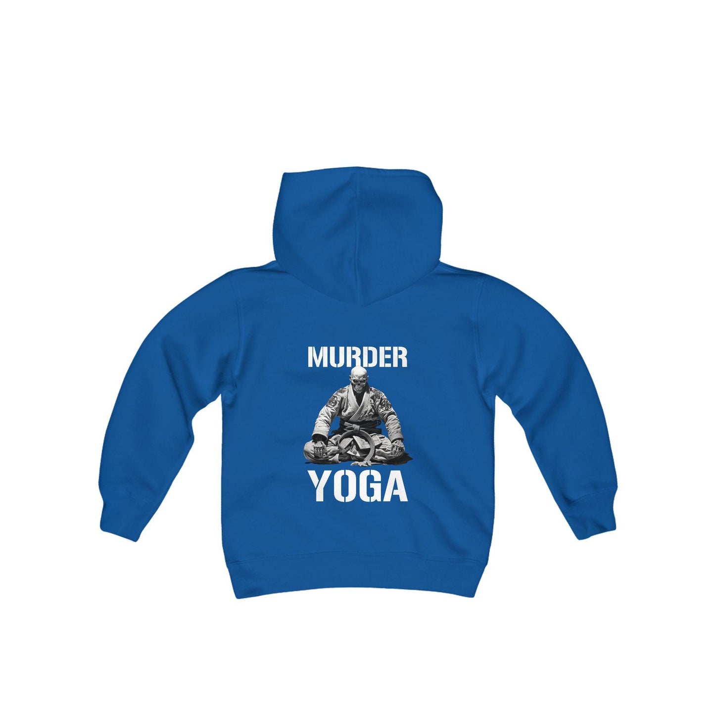 Jiu Jitsu Youth Hoodie, Murder Yoga JiuJitsu Skeleton YOUTH SIZE Hooded