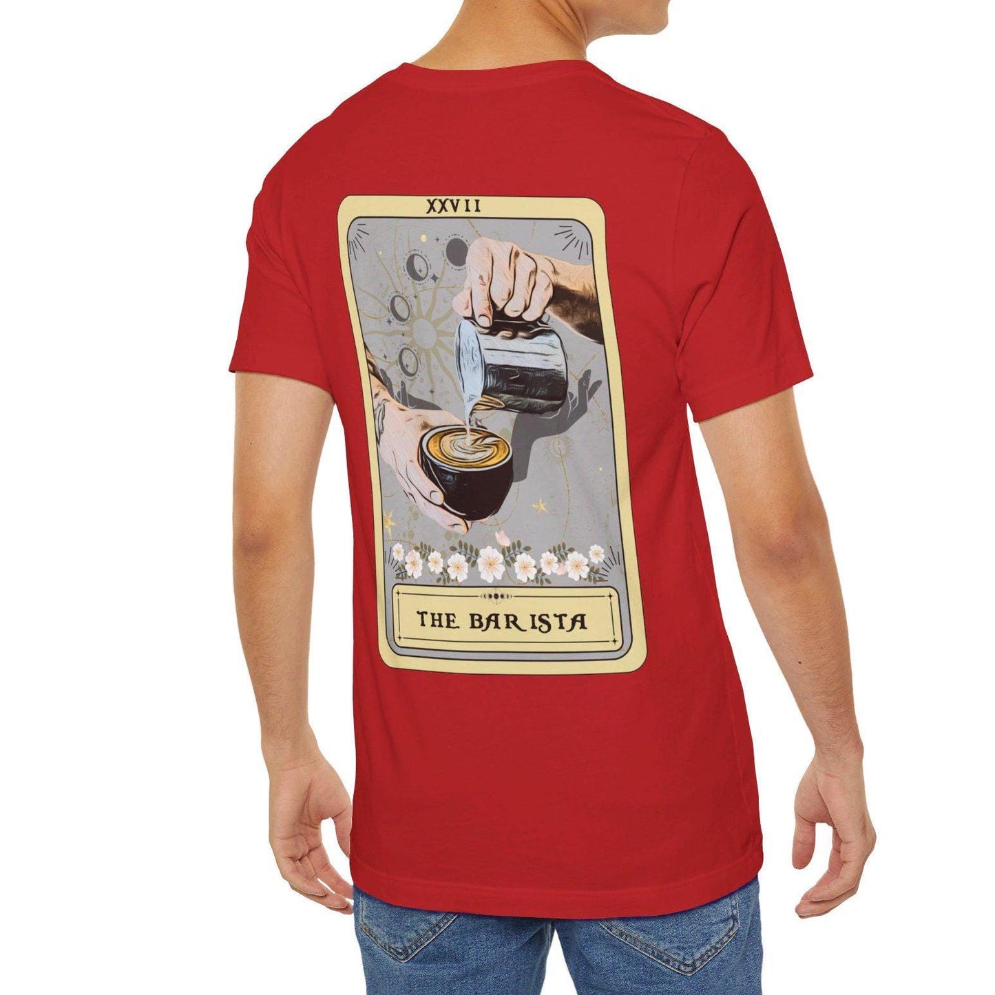 Barista Tarot Card Shirt - Back Print Coffee Lover Gift
