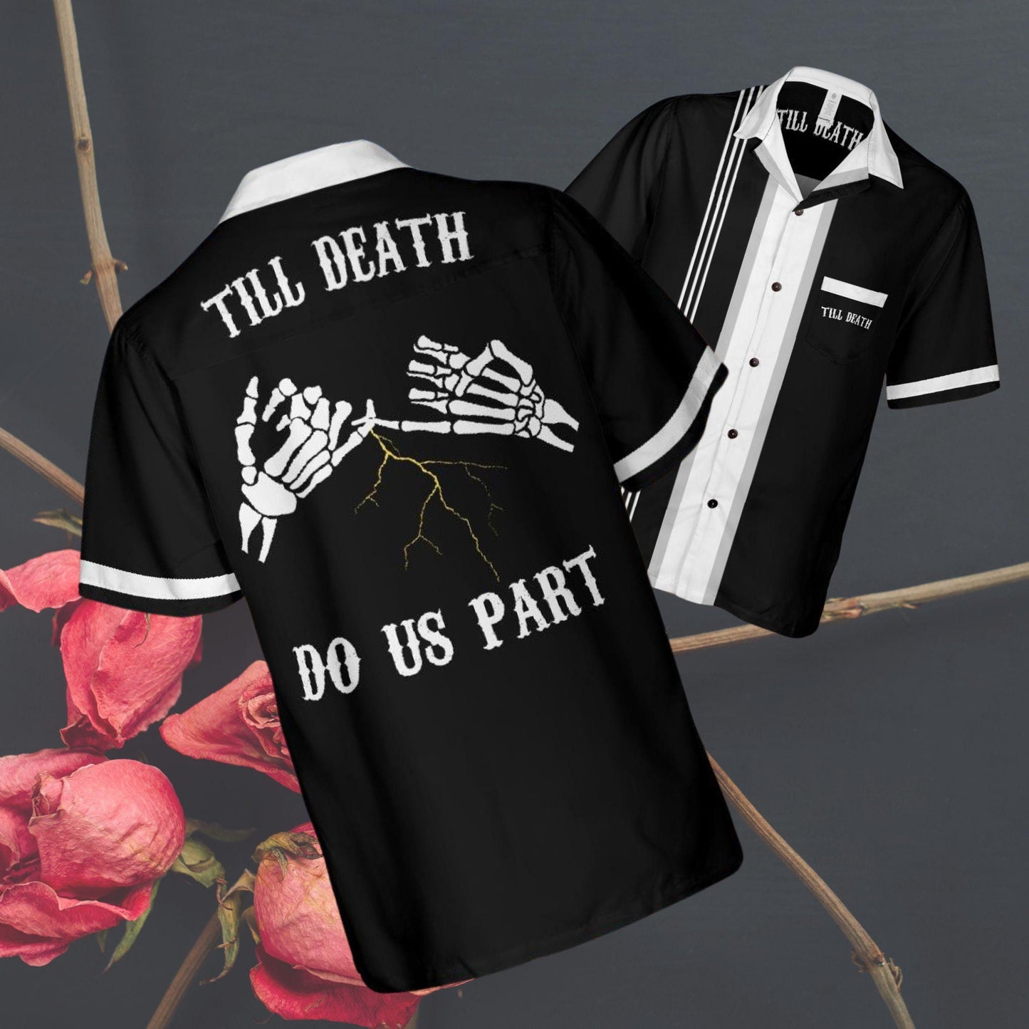 Bride Groom Bowling Shirts - Rockabilly Hawaiian Honeymoon Outfits