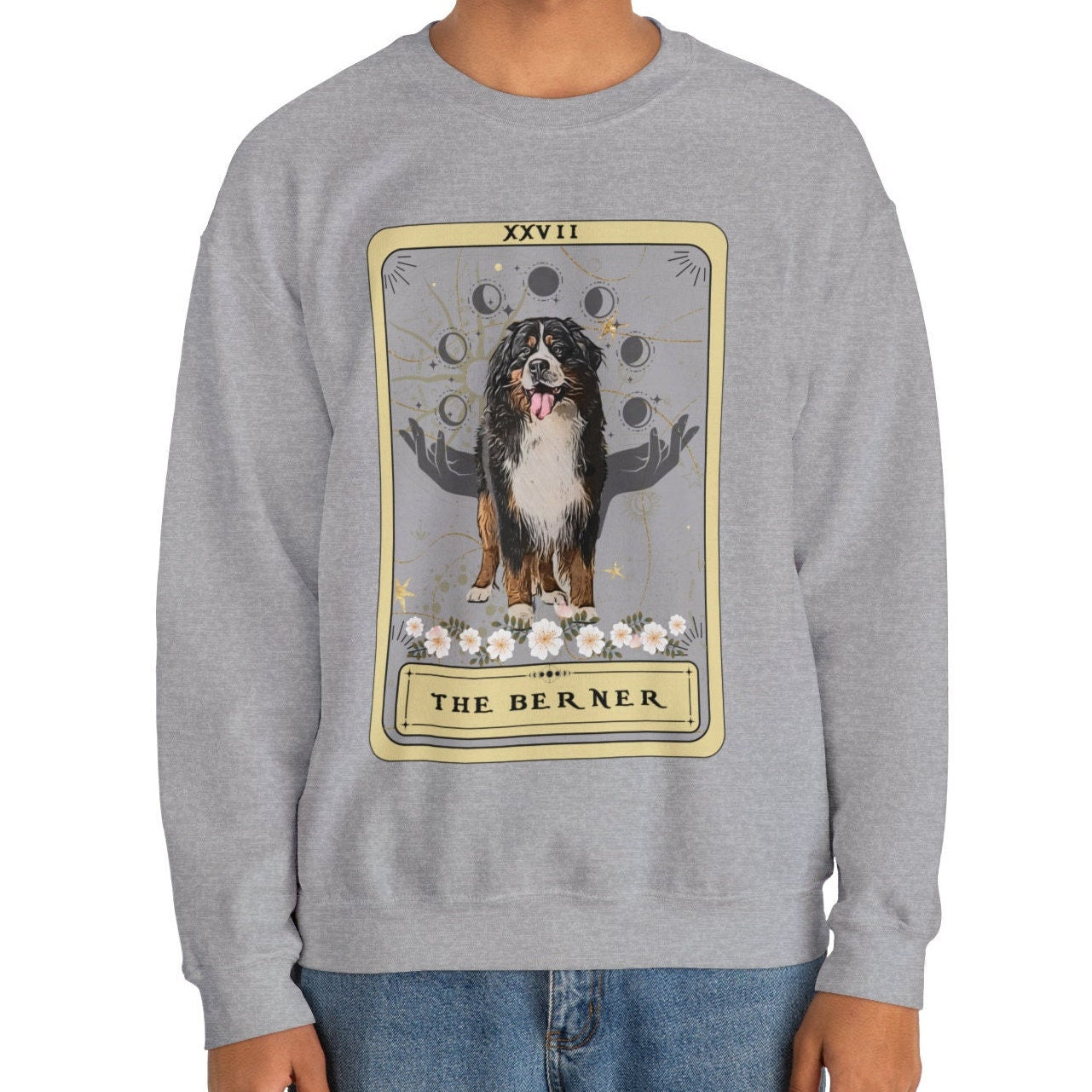 Bernese Mountain Dog Tarot Card Sweatshirt - Gift for Berner Owners and Moms