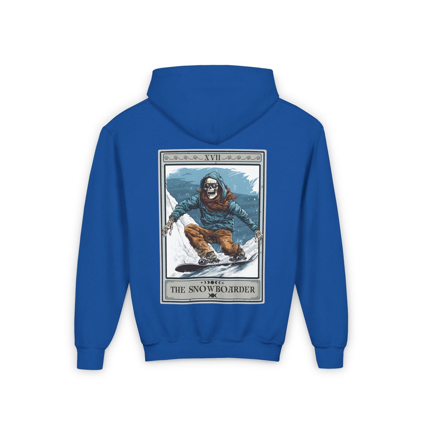 Snowboarder Tarot Youth Hoodie - Skeleton Design Sweatshirt