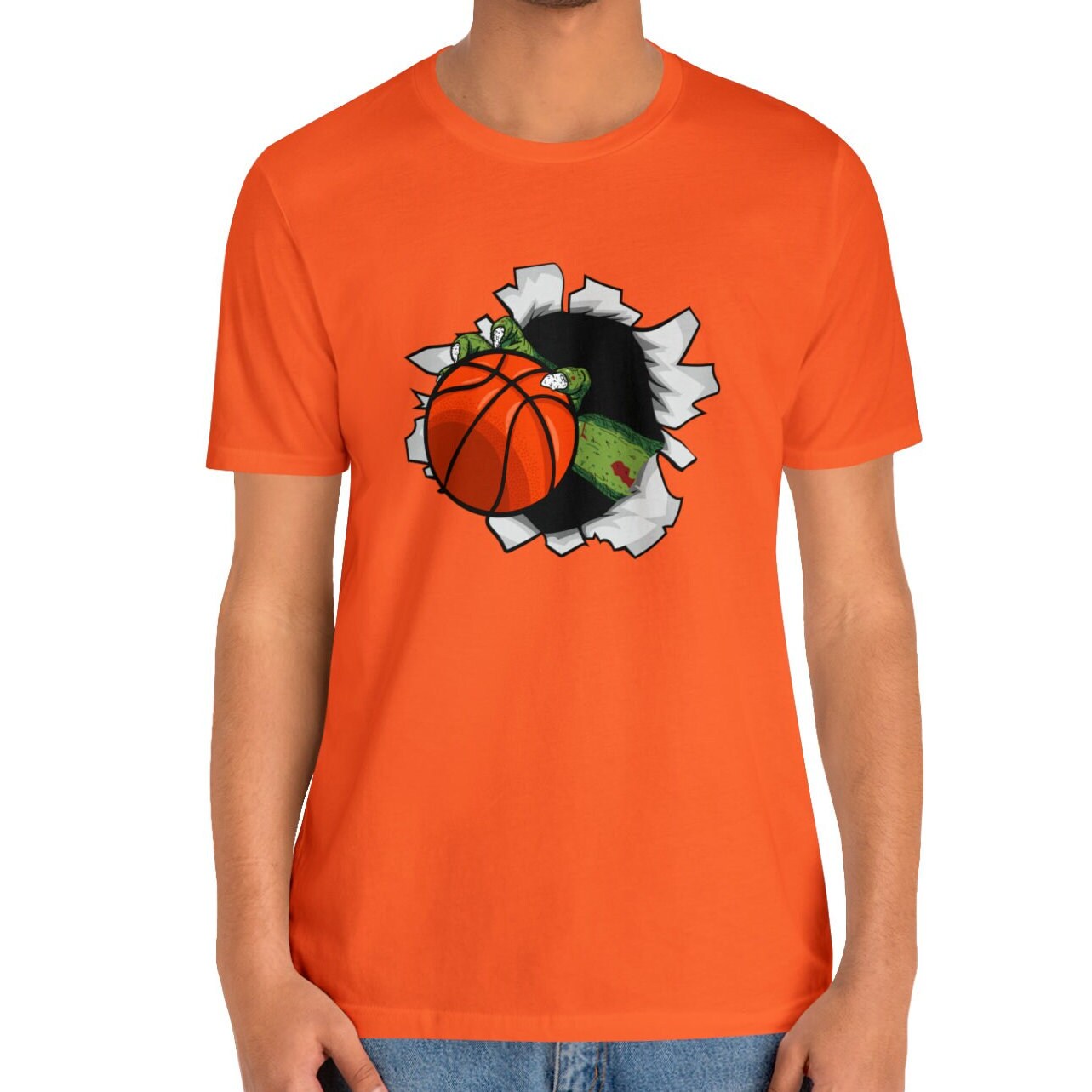 Zombie Basketball Halloween Shirt - Spooky Monster Tee