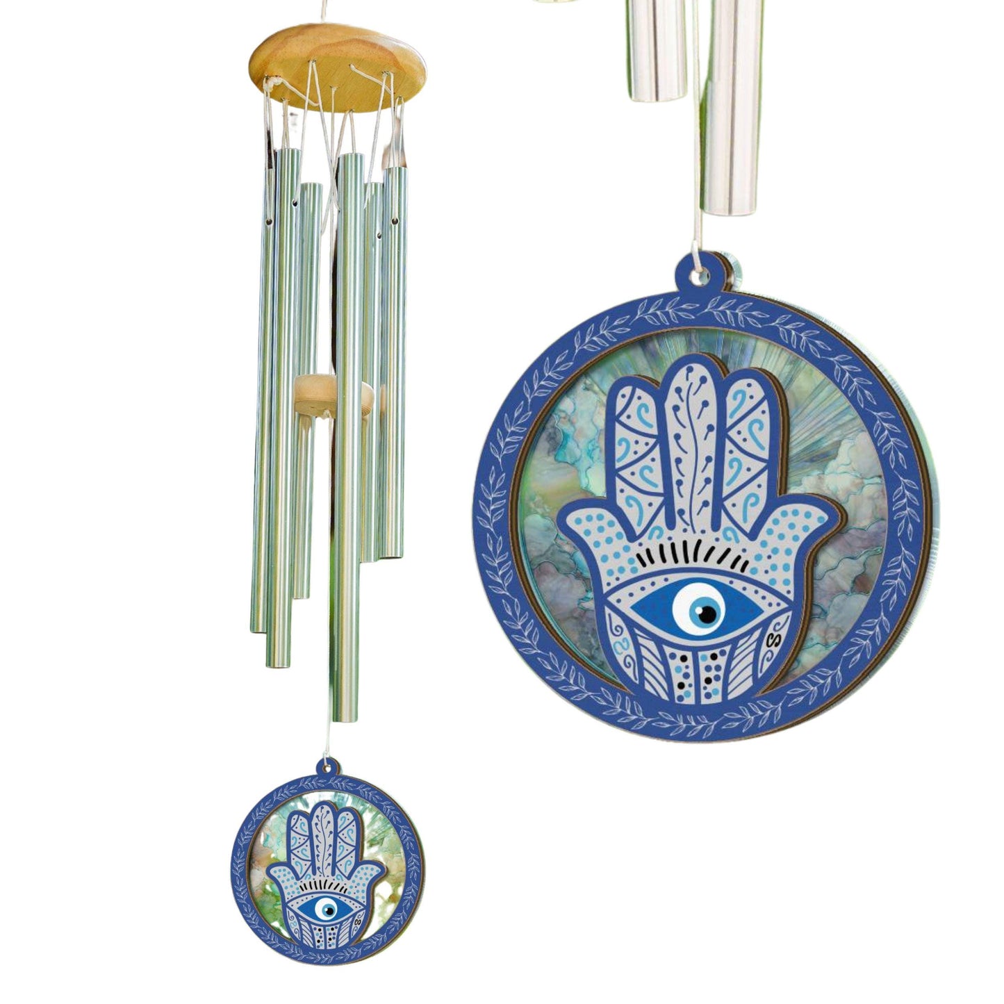Hamsa Hand Wind Chime Suncatcher - Hand of Fatima Home Decor Gift