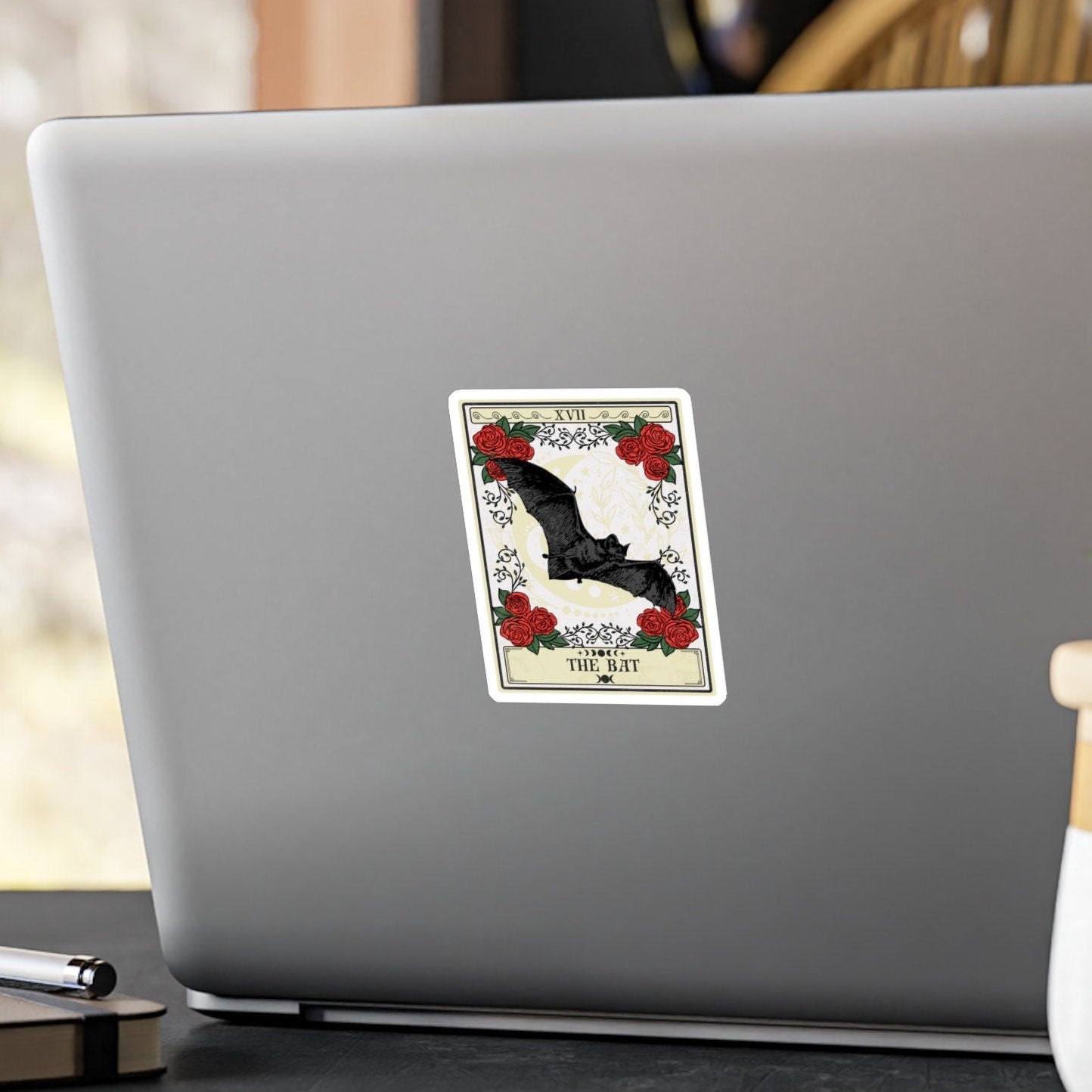 Bat Spirit Animal Tarot Card Sticker - Waterproof Vinyl 3 x 4