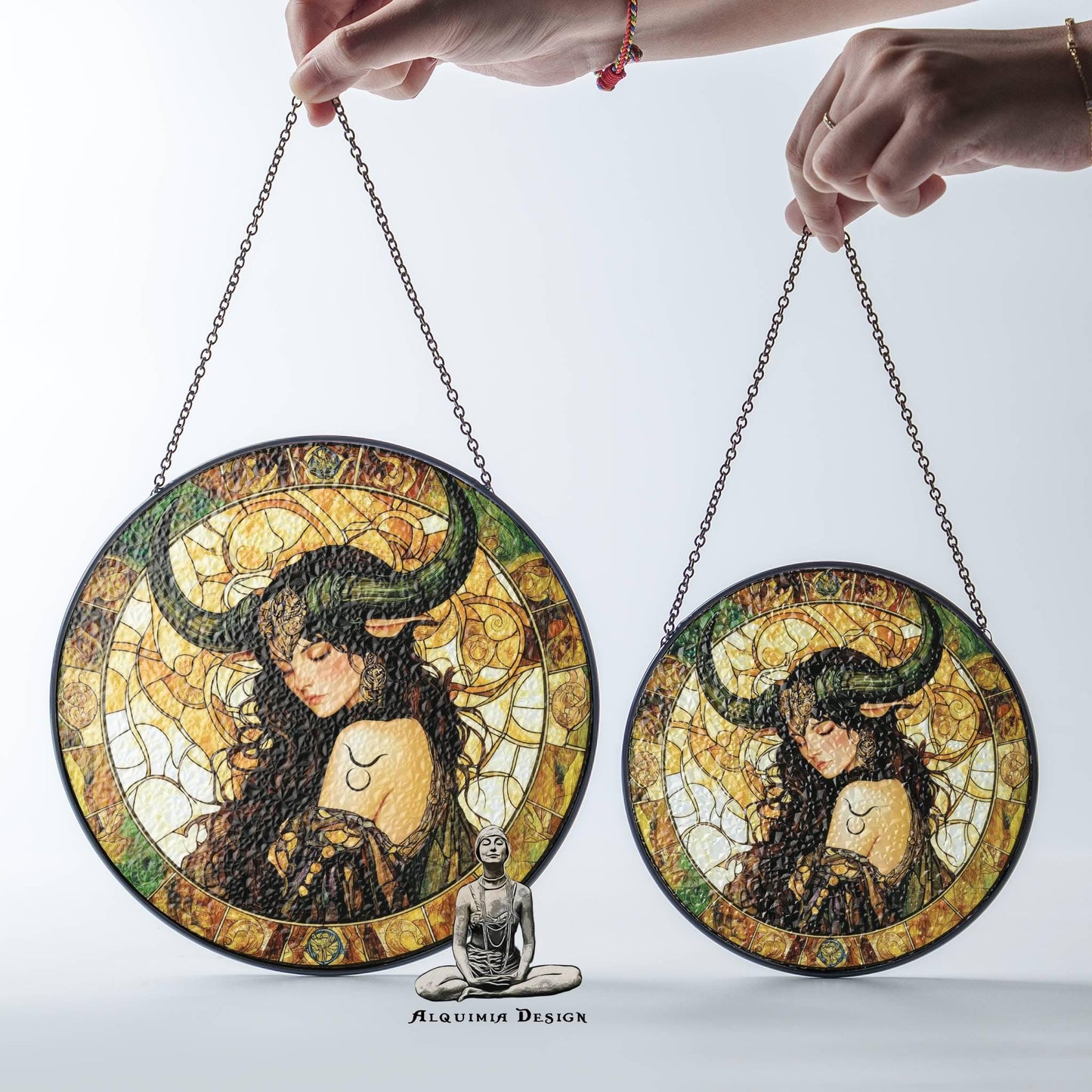 Taurus Stained Glass Zodiac SunCatcher LightCatcher Taurus Window Hanging