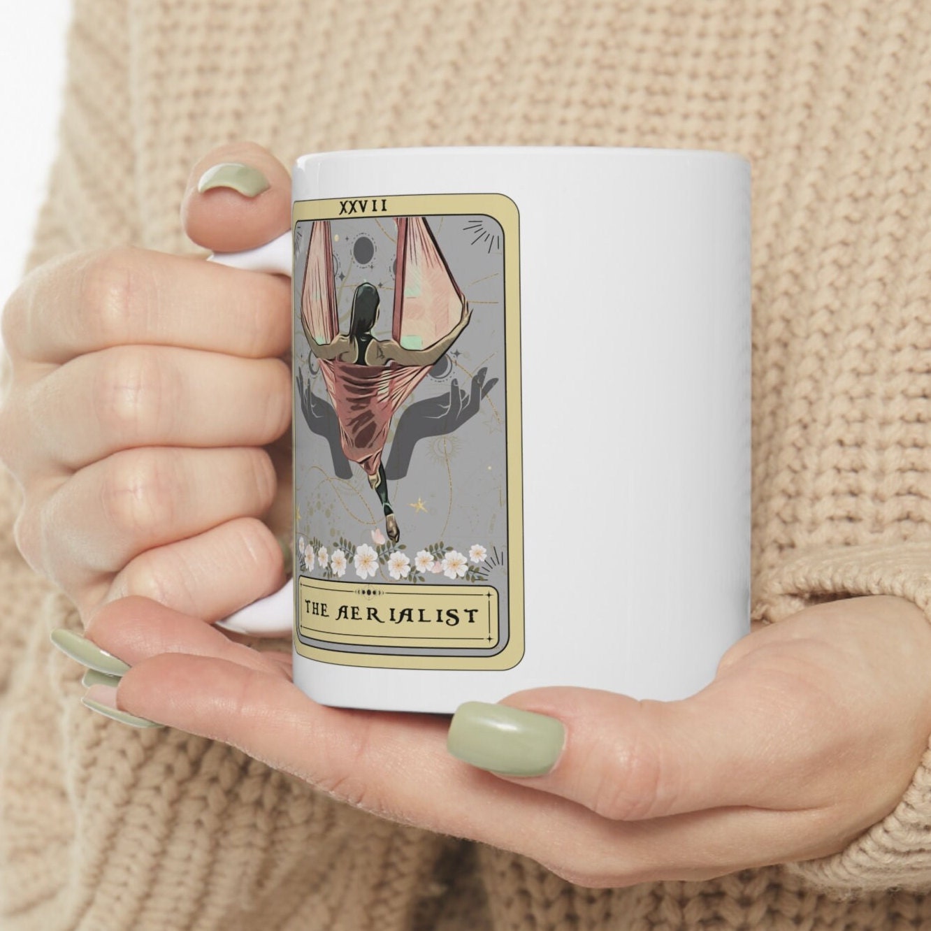 Aerialist Tarot Card Mug - Aerial Yoga Hammock Gift