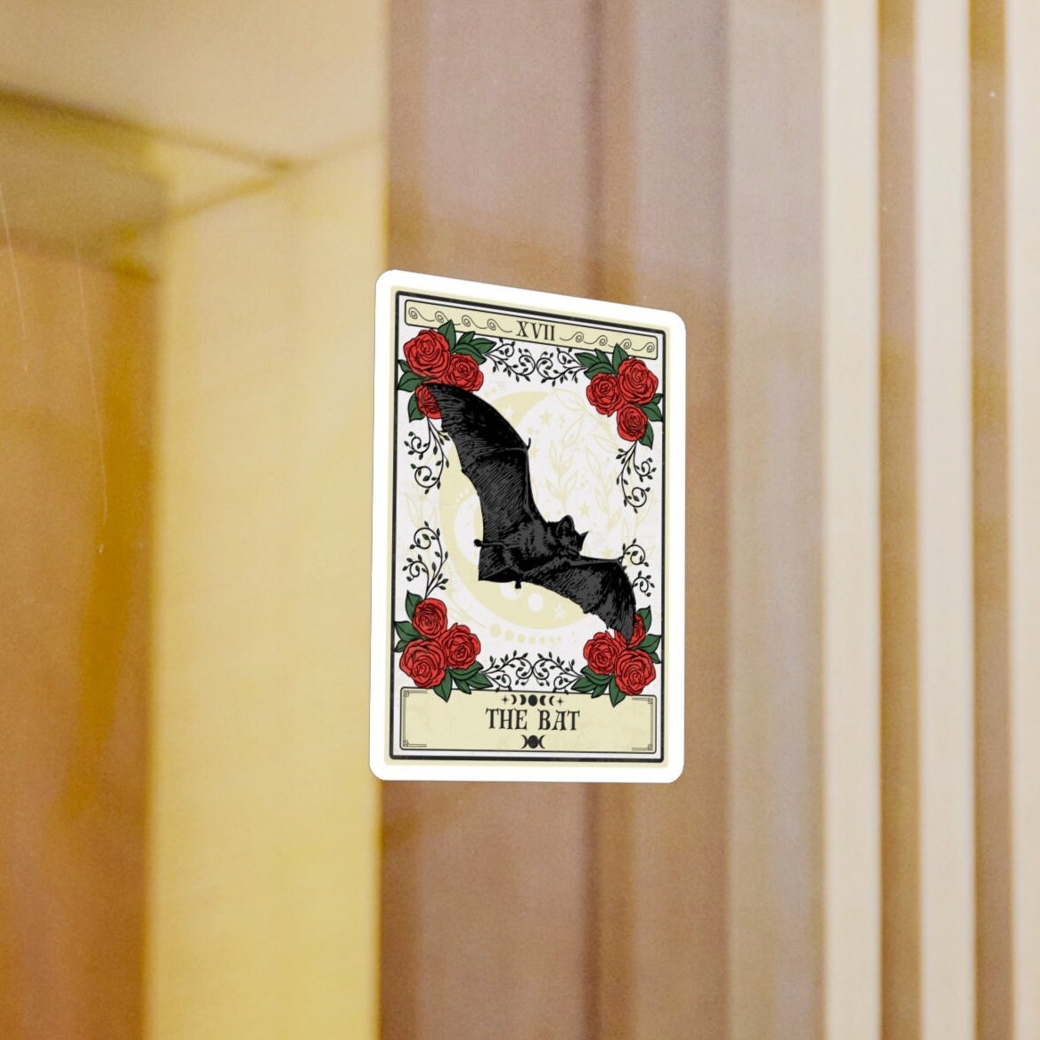 Bat Spirit Animal Tarot Card Sticker - Waterproof Vinyl 3 x 4