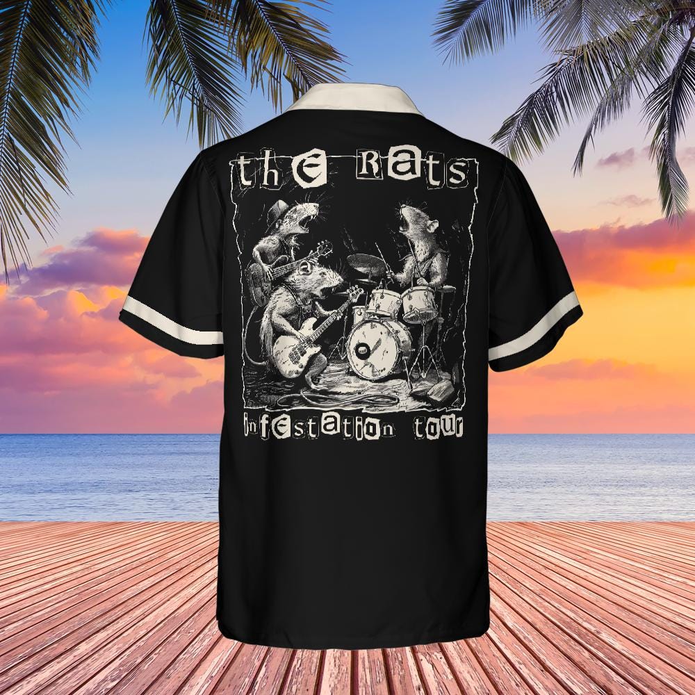 The Rats Infestation Tour Hawaiian Shirt, Rat Short-sleeve Button Down Shirt