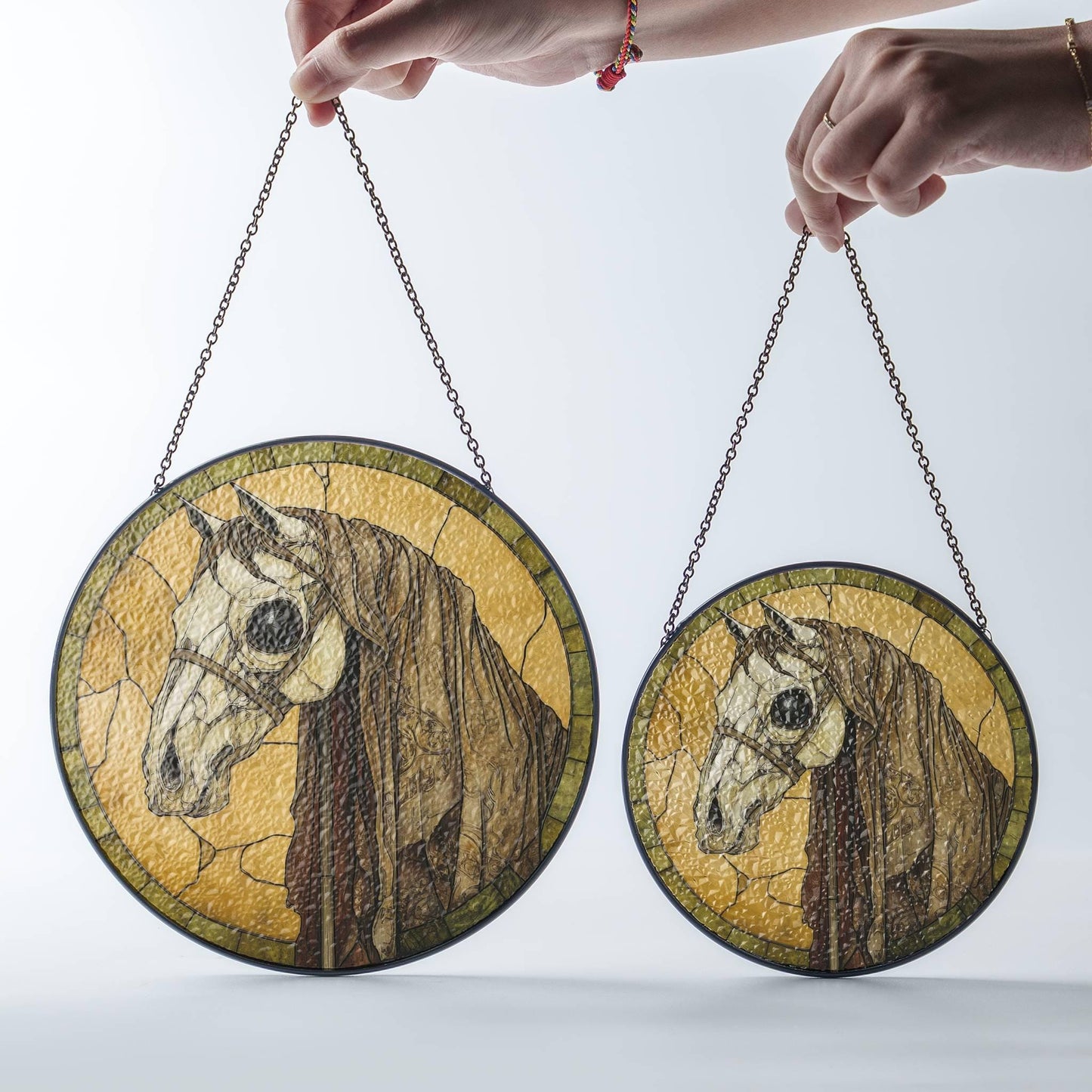 Mari Lwyd Suncatcher Faux Stained Glass Christmas Mari Lwyd Window Hanging
