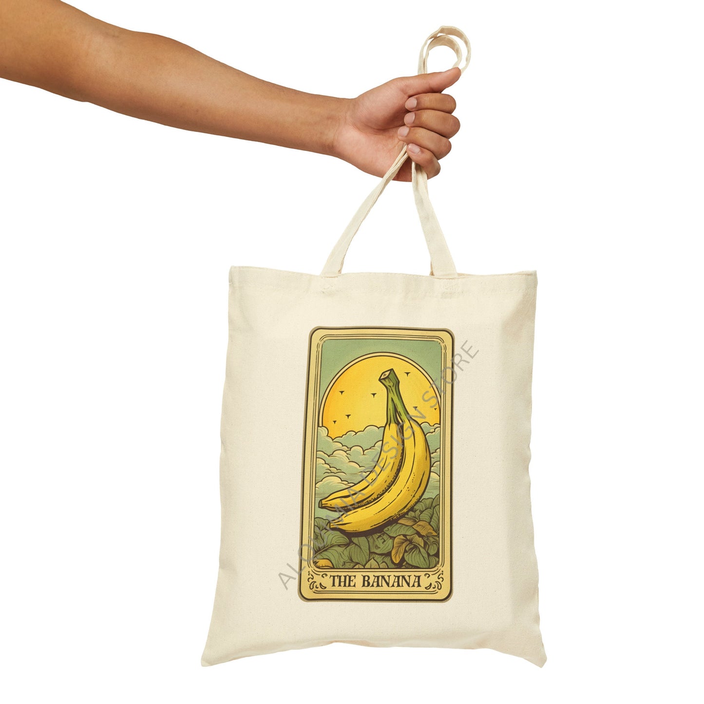 Banana Tote Bag - Fruit Lovers Canvas Bag 15 x 16