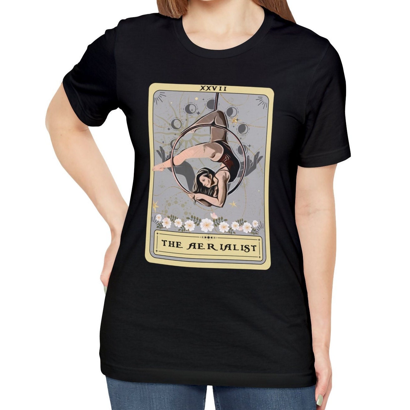 Aerialist Shirt, The Aerialist Tarot Card Shirt, Aerial Dance Tshirt Aerial Hoop Shirt Gift for Aerial Dancing Hoop Lover Aerialist Gifts