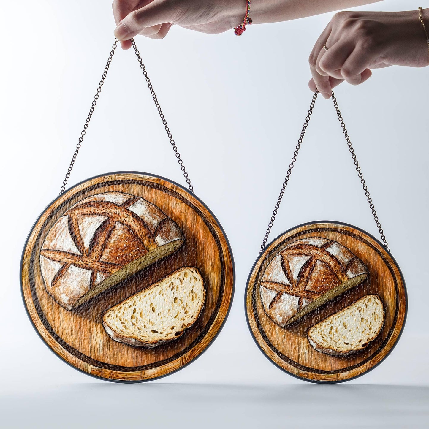 Sourdough Bread Stained Glass SunCatcher Bread Art Window Hanging Home Decor