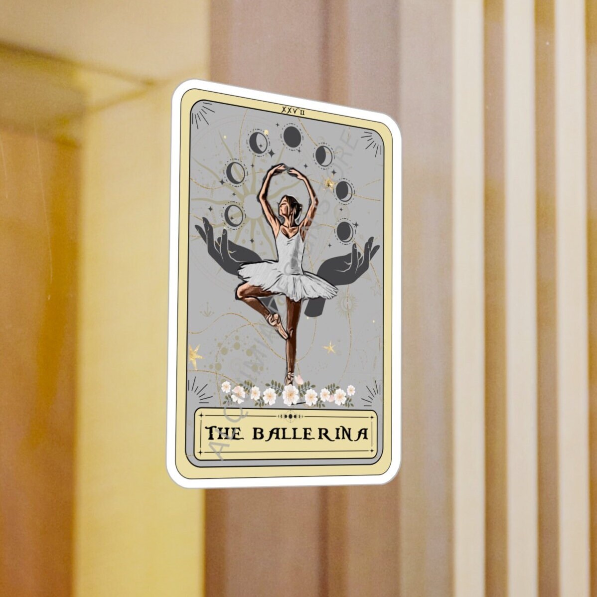 Ballerina Tarot Card Sticker - Waterproof Vinyl Dancer Sticker 3 x 4