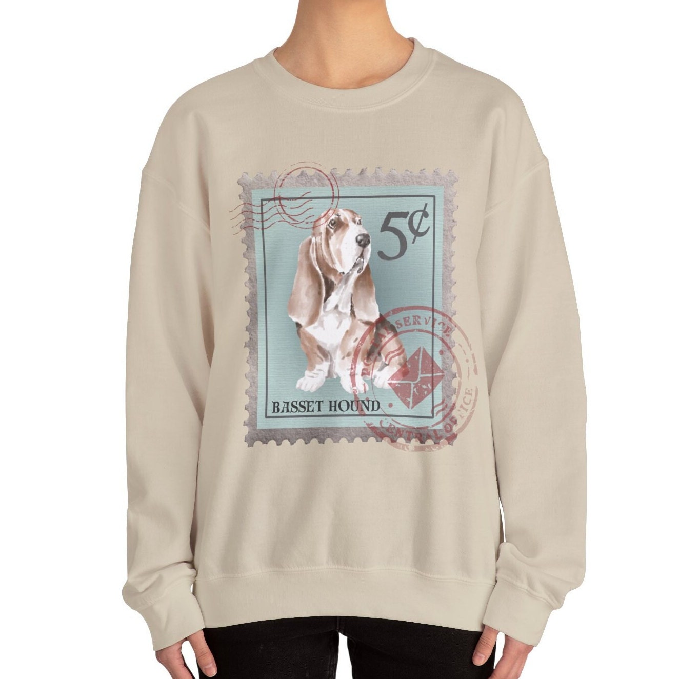 Basset Hound Sweatshirt - Cute Basset Mom Crew Neck Gift