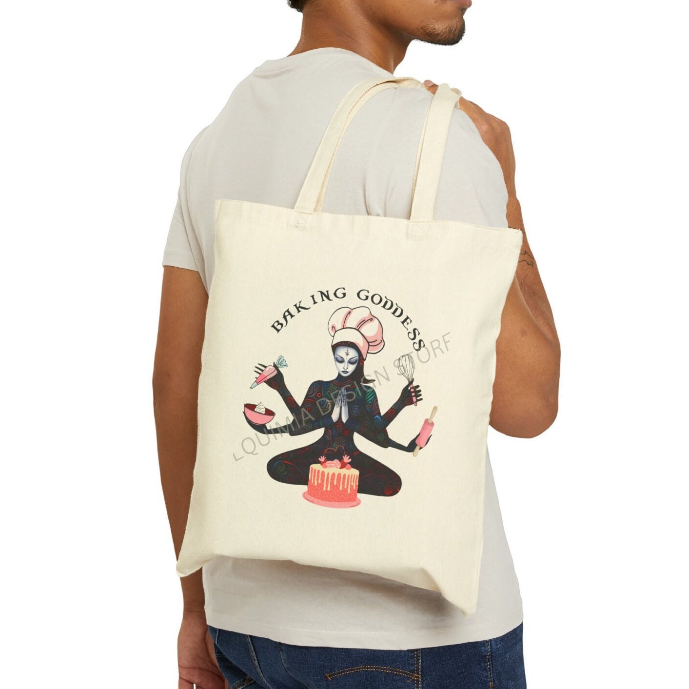 Baking Tote Bag - Baker Canvas Shopping Bag for Baking Enthusiasts