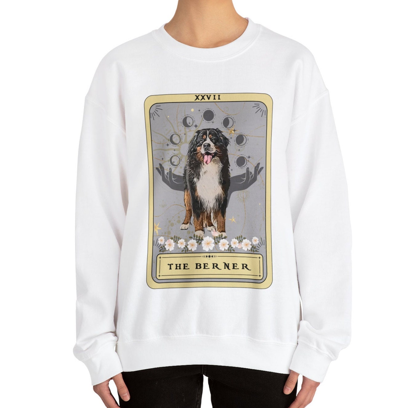 Bernese Mountain Dog Tarot Card Sweatshirt - Gift for Berner Owners and Moms