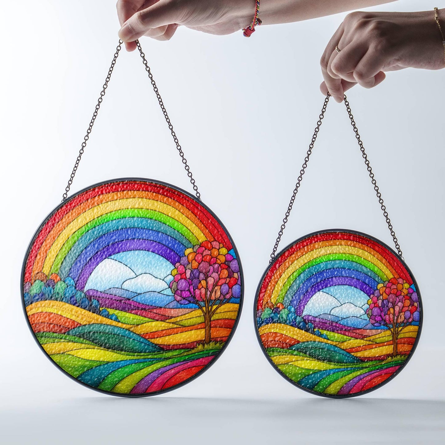 Rainbow Stained Glass SunCatcher Rainbow Window Hanging Decor Gift LGBTQ Pride