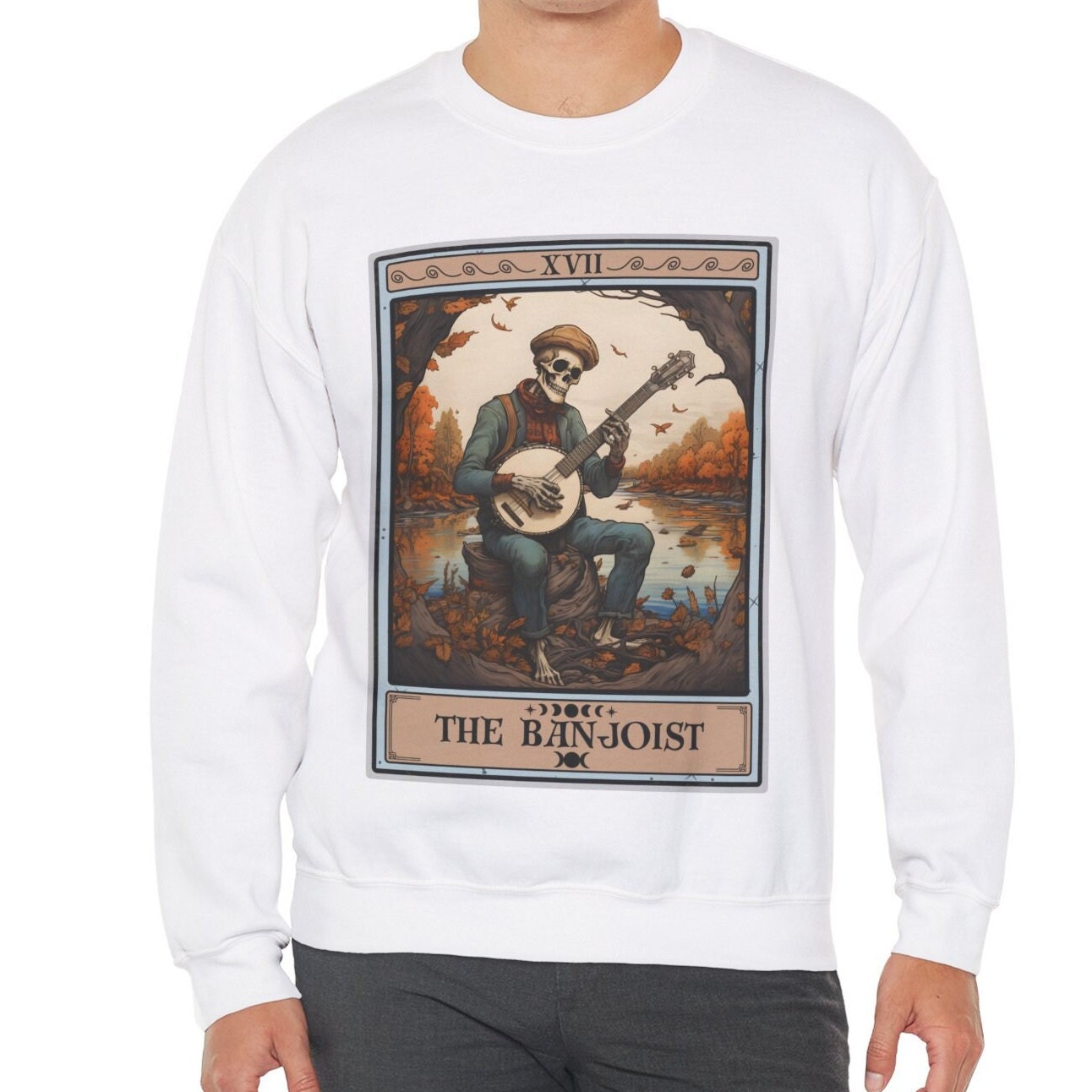 Banjo Sweatshirt - Banjoist Tarot Card Crew Neck Jumper