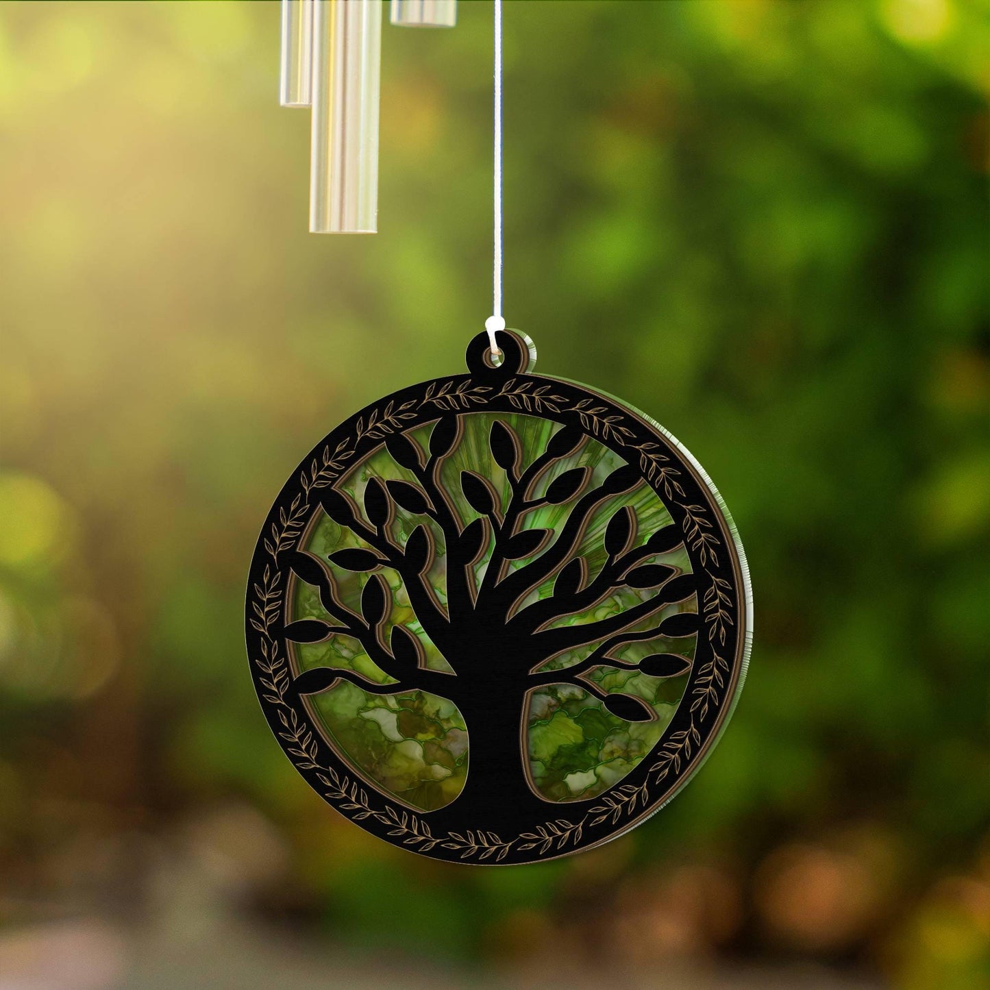 Tree of Life Wind Chime Suncatcher, Protection Home Decor Housewarming Gift