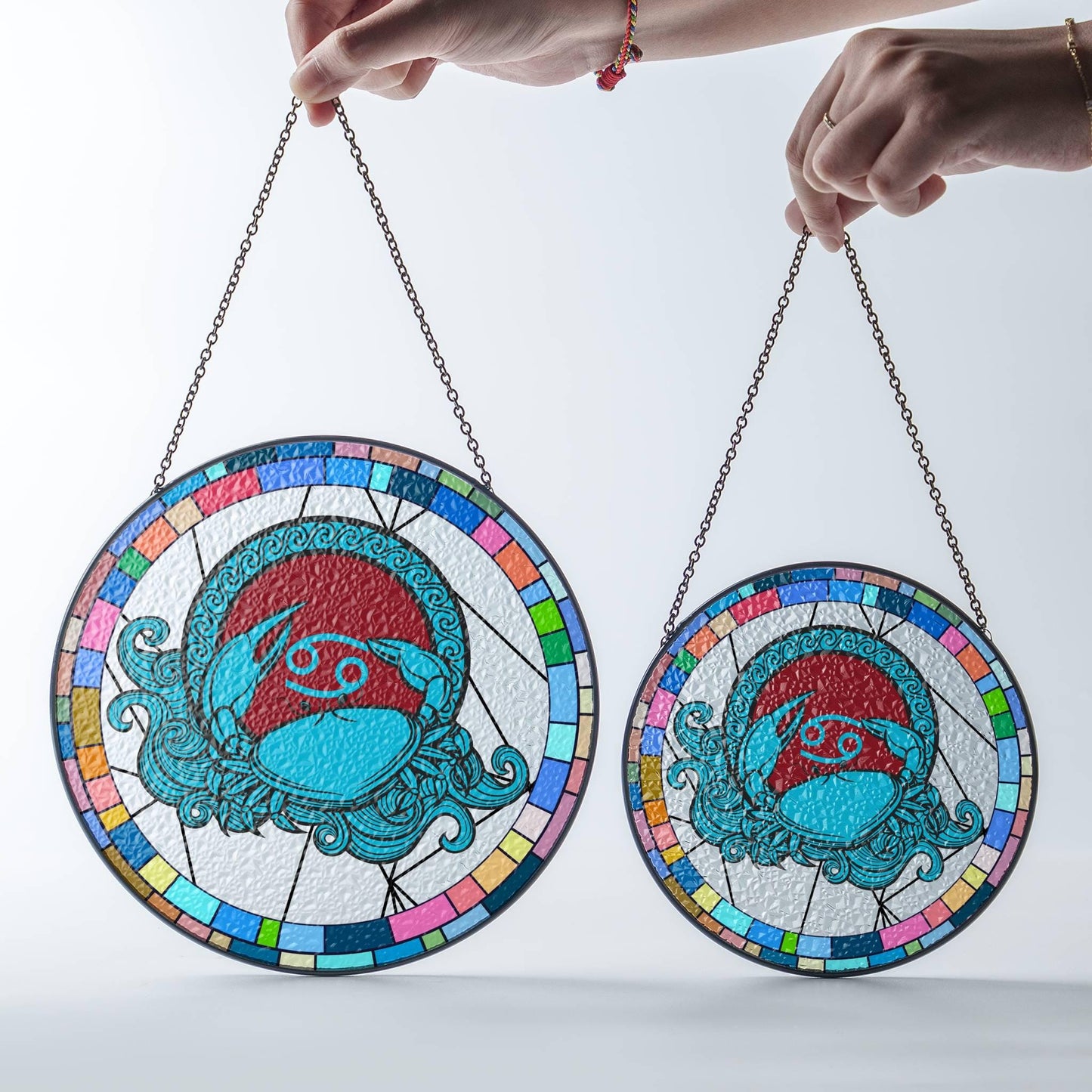 Cancer Stained Glass Zodiac SunCatcher LightCatcher Cancer Window Hanging