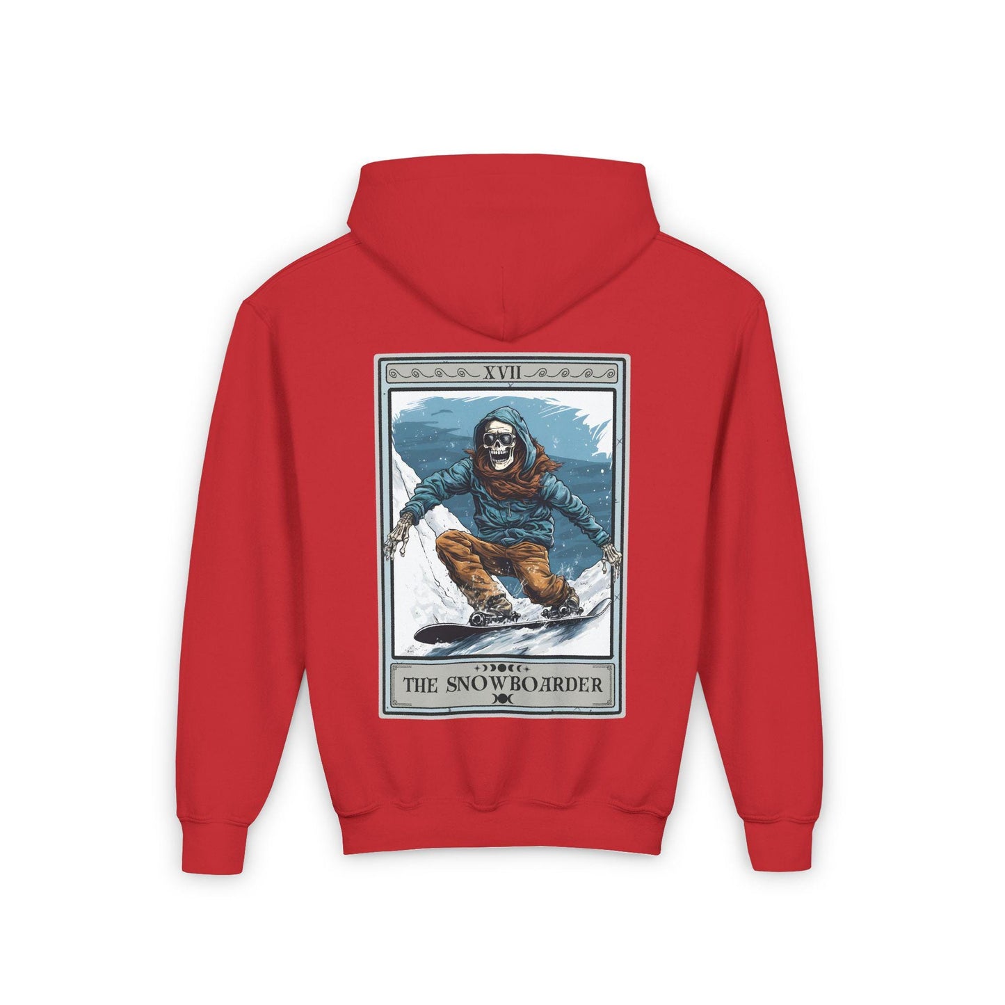 Snowboarder Tarot Youth Hoodie - Skeleton Design Sweatshirt