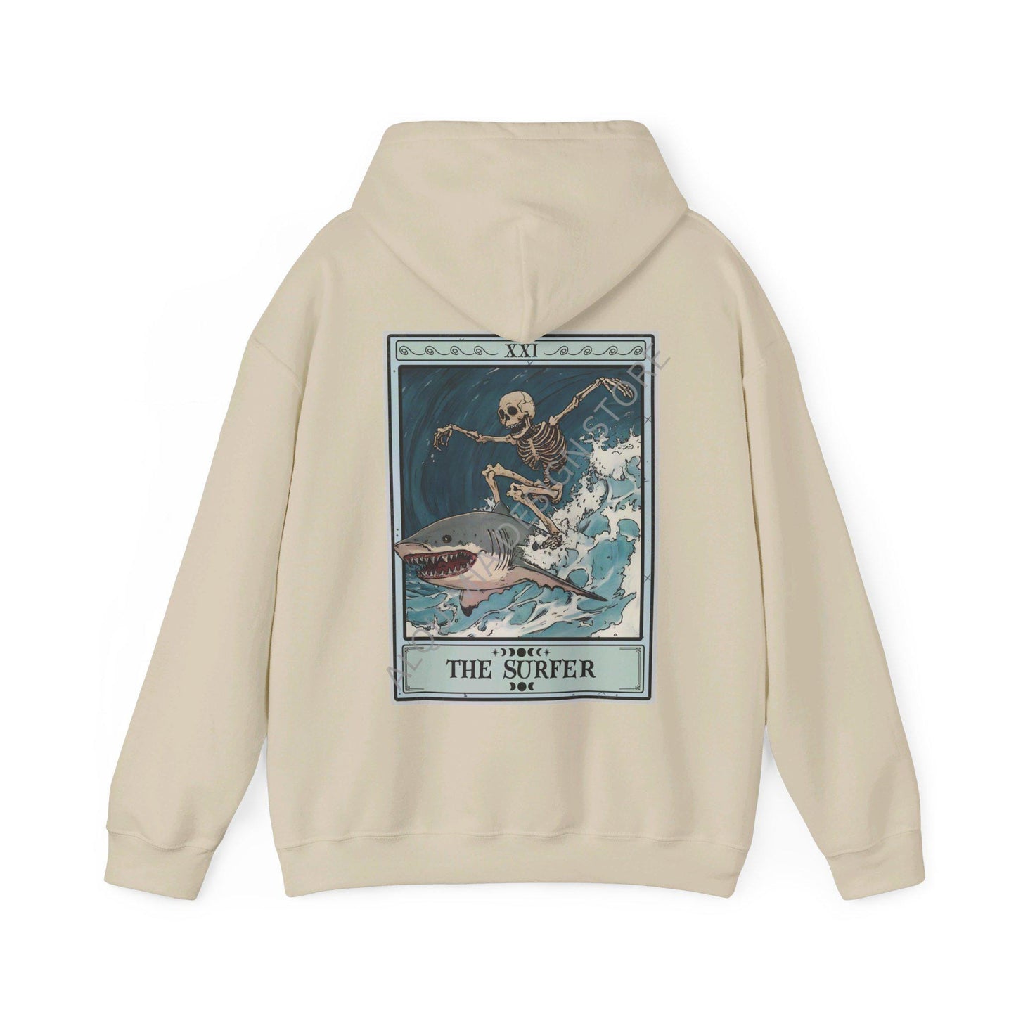 The Surfer Tarot Card Hoodie, Surfing Hoodie for Surfer, Beach Lover Ocean Life