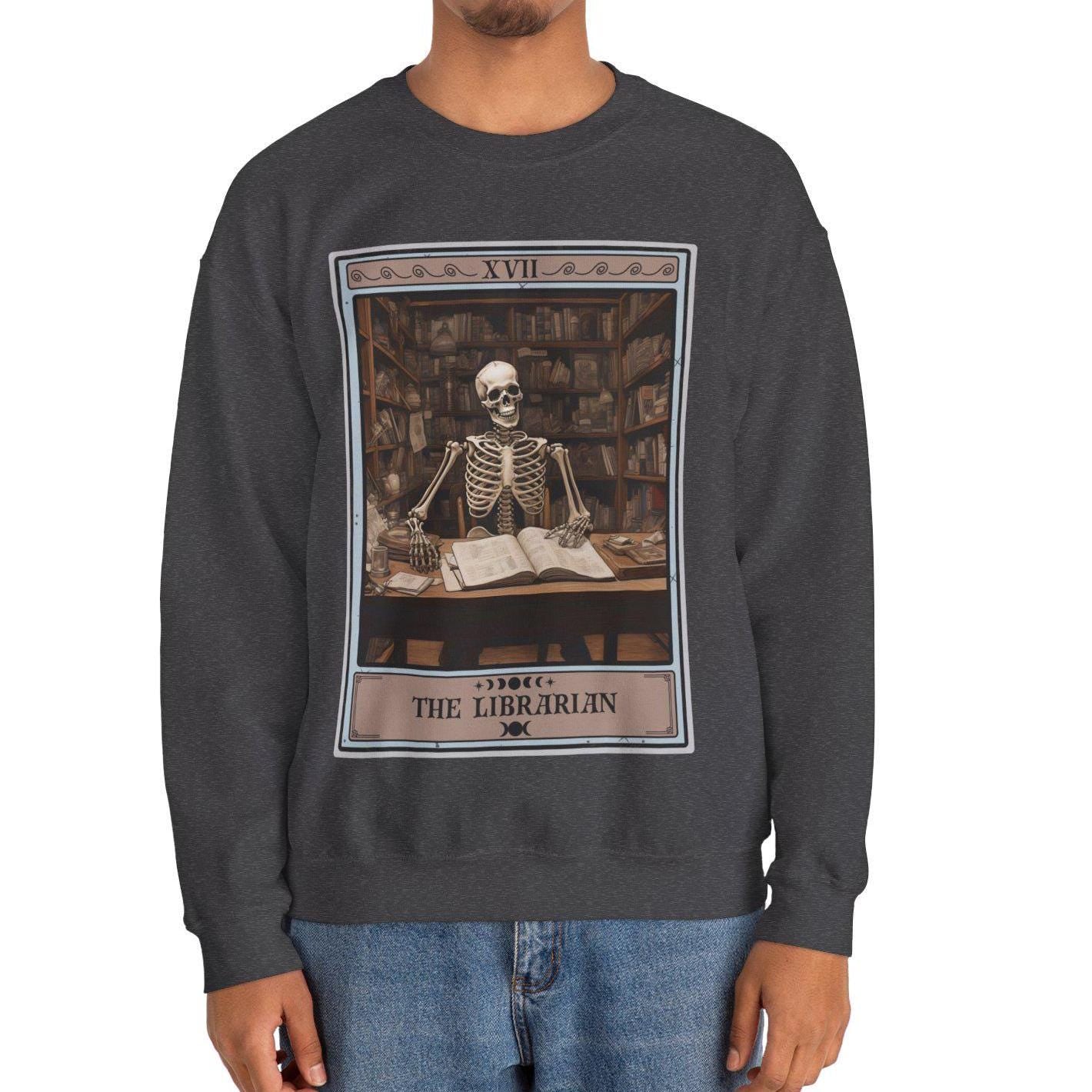 The Librarian Tarot Card Sweatshirt, Book Lover Reading Sweater