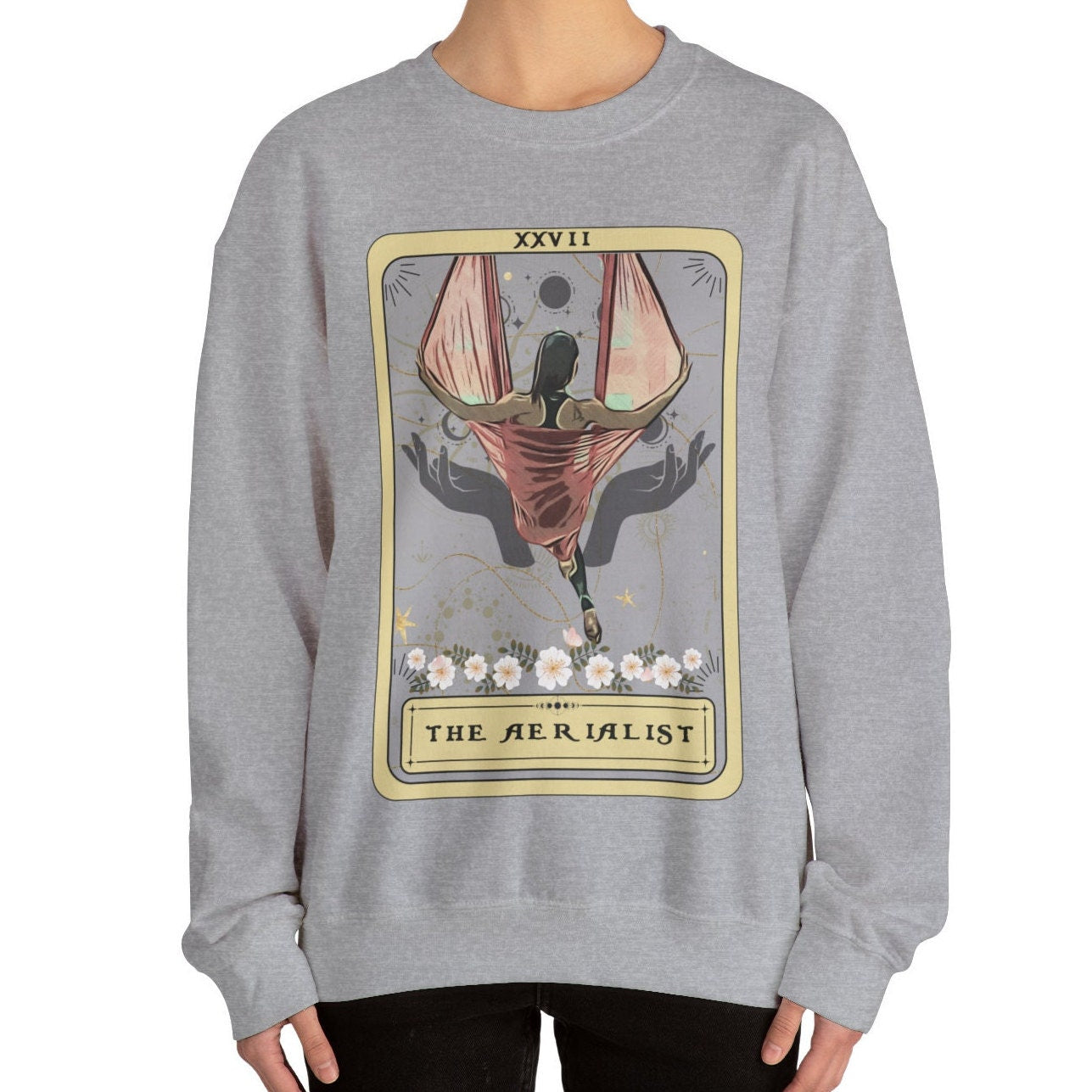 Aerialist Sweatshirt, The Aerialist Tarot Card Sweatshirt Aerial Dance Lover