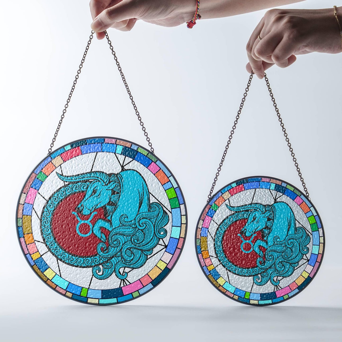 Taurus Stained Glass Zodiac SunCatcher LightCatcher Taurus Window Hanging