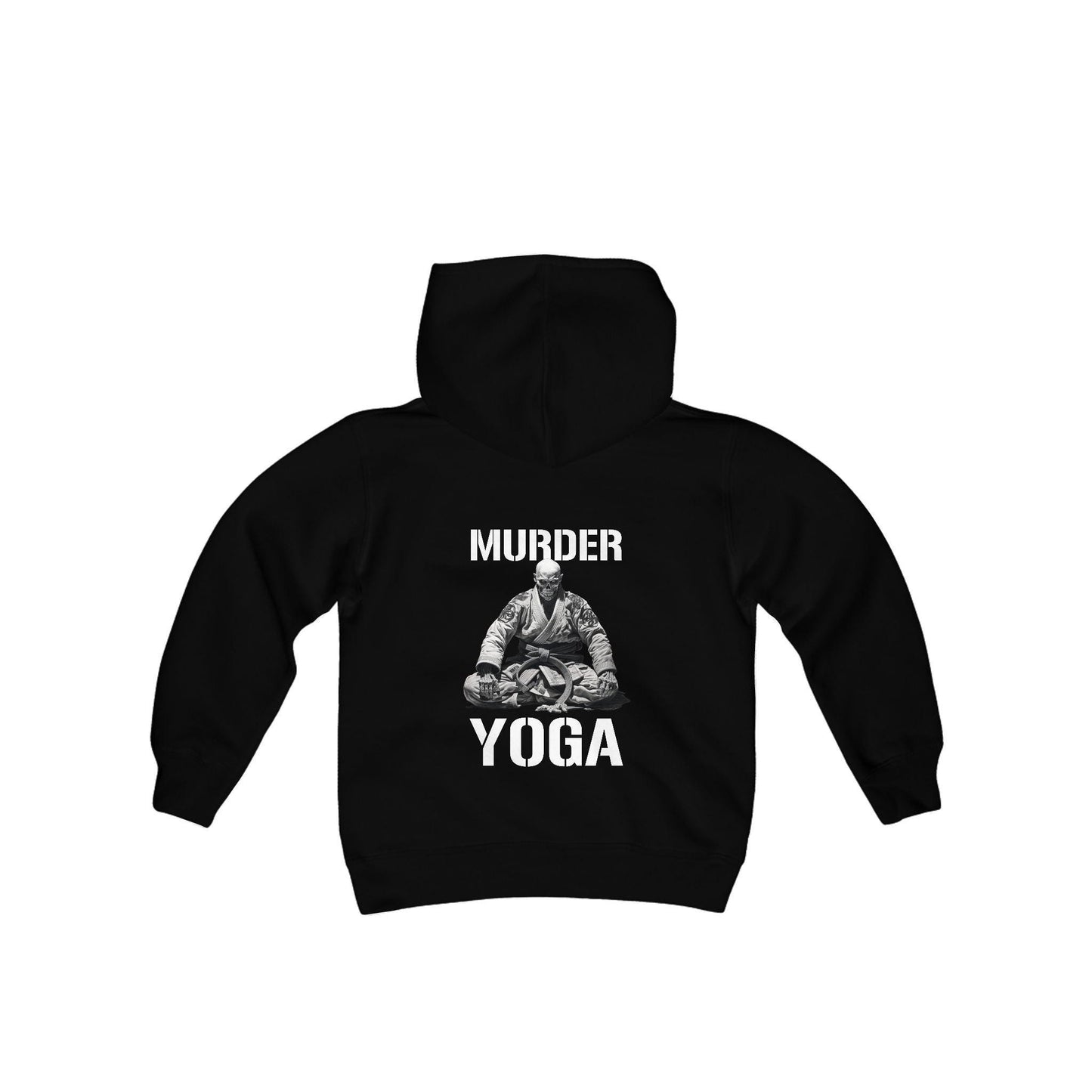 Jiu Jitsu Youth Hoodie, Murder Yoga JiuJitsu Skeleton YOUTH SIZE Hooded