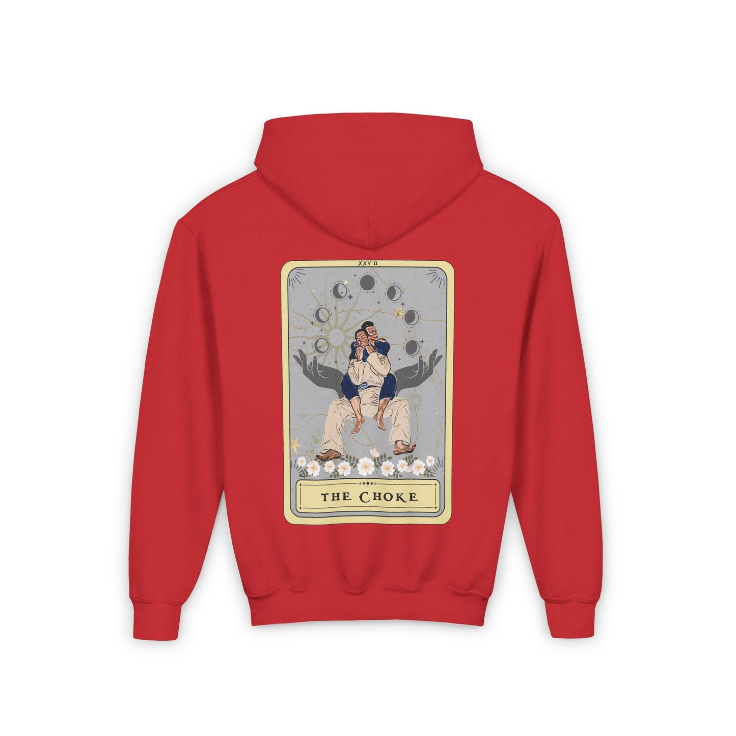 Jiu Jitsu Youth Hoodie, The Choke Tarot Card JiuJitsu YOUTH SIZE Hooded