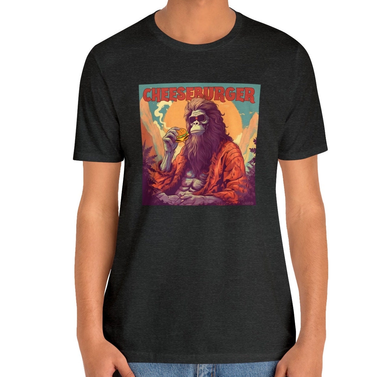Bigfoot Cheeseburger Shirt, Bigfoot Burger Shirts Hamburger Gifts Sasquatch