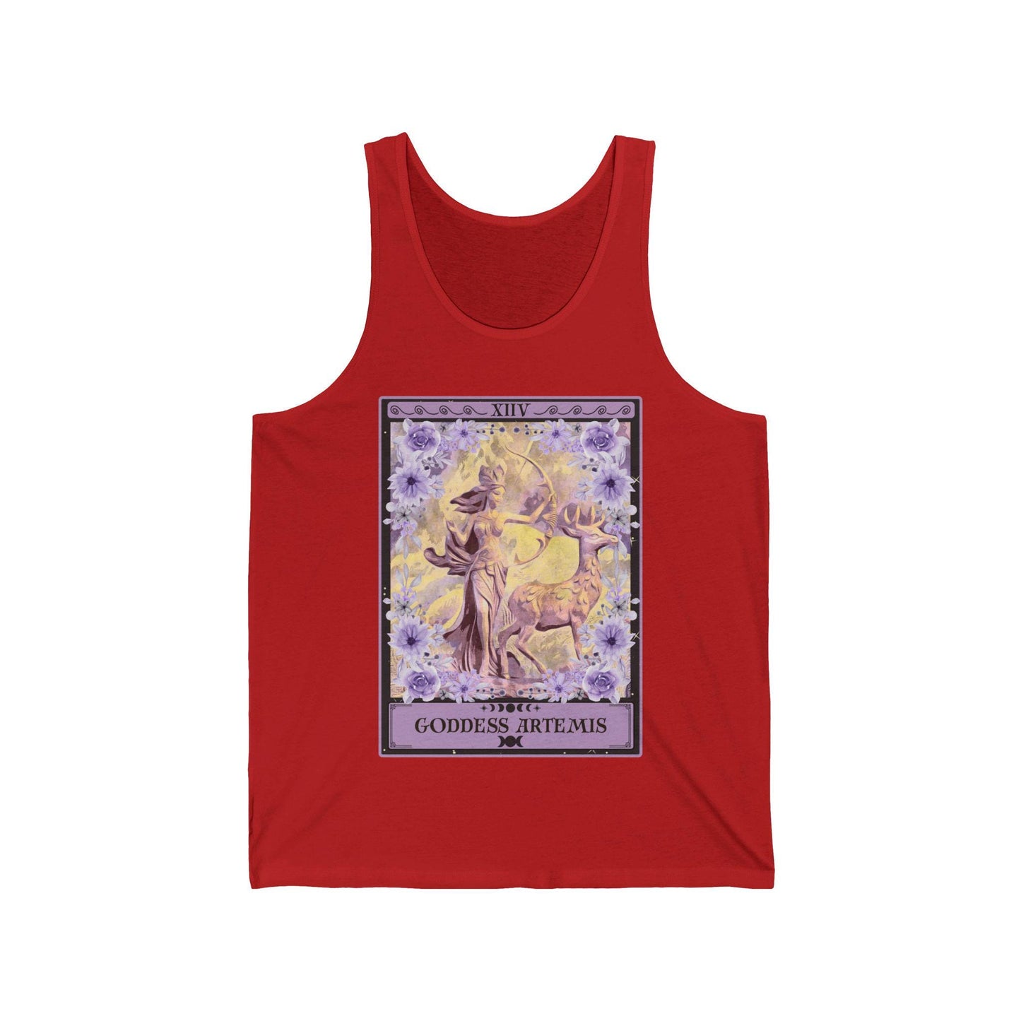 Goddess Artemis Tarot Card Tank Top, Greek Goddess Shirt Greek Mythology