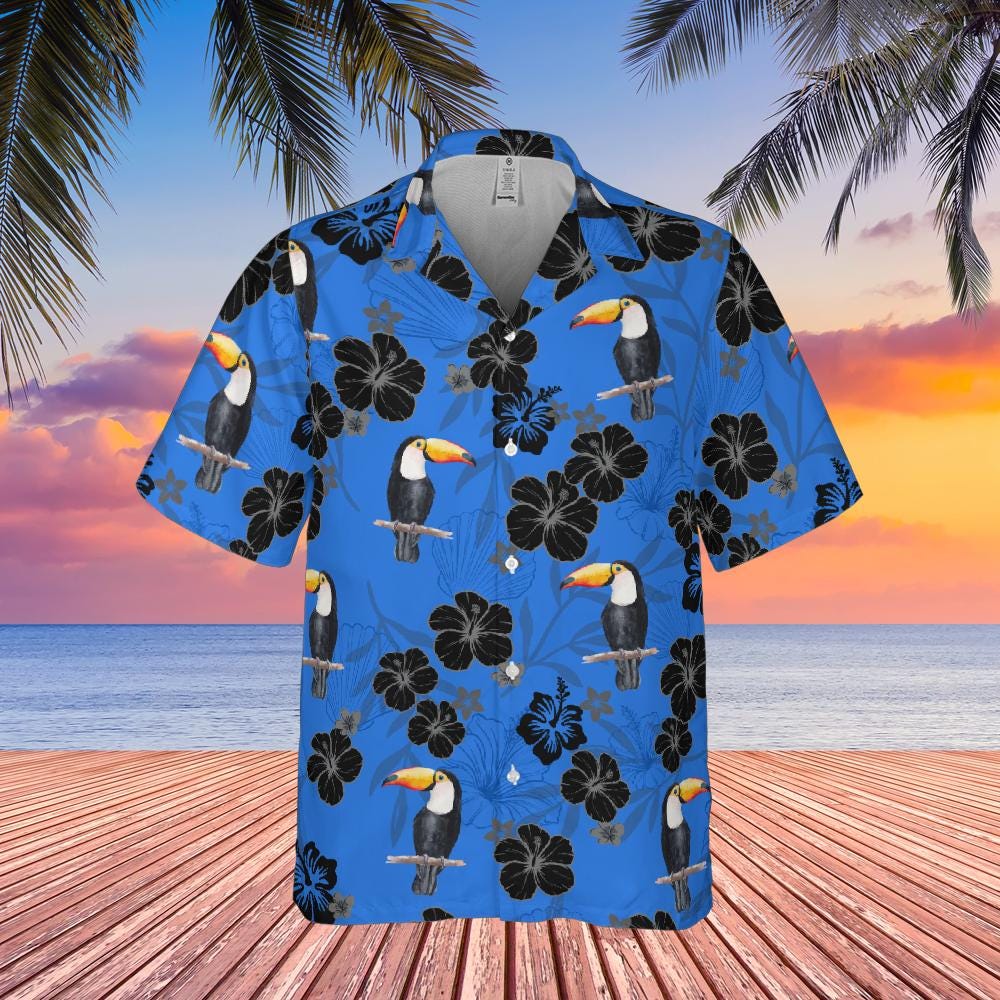 Toucan Hawaiian Shirt, Bird Lover Shirt Toucan Short-sleeve Hawaiian Shirt Birdwatching Shirt Bird Watching