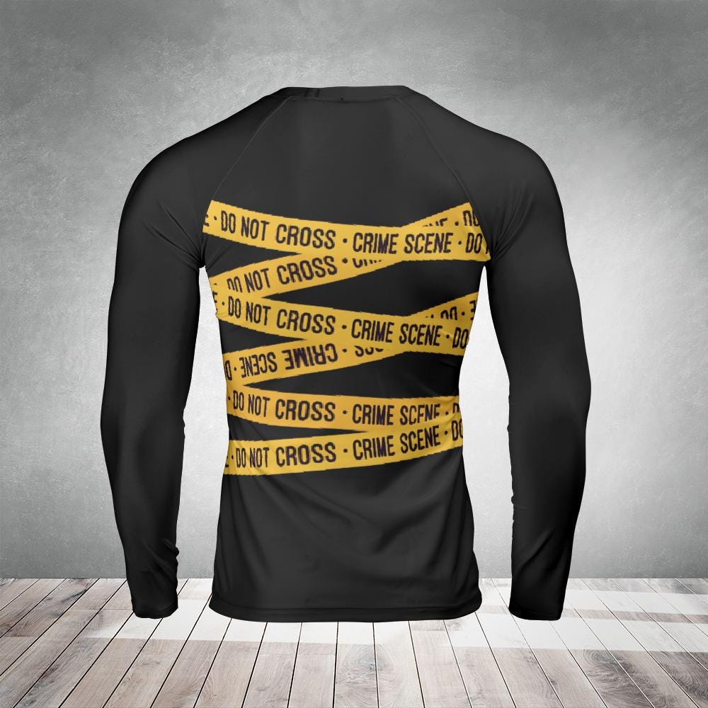 Crime Scene Long Sleeve Rash Guard - MMA Jiu Jitsu Wrestling Yoga Activewear