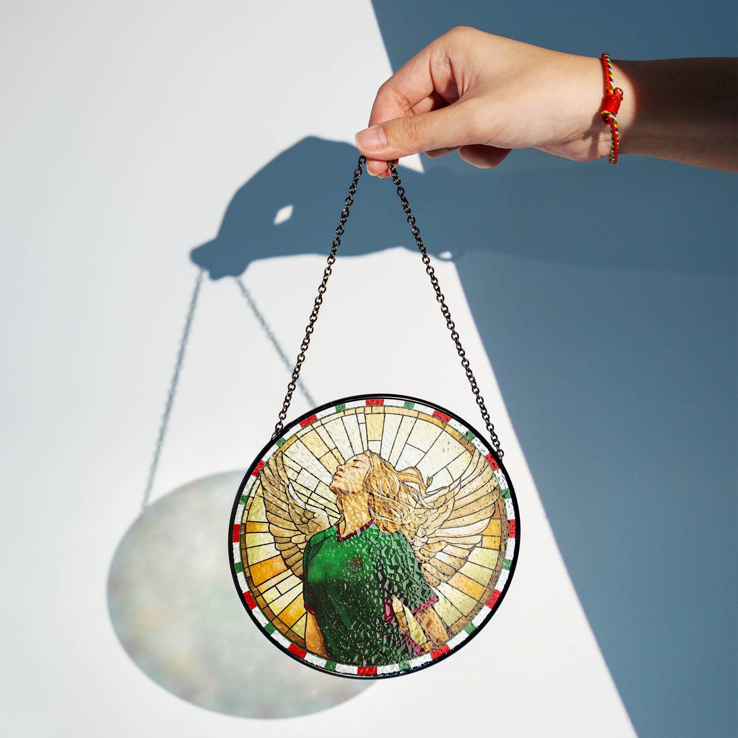 Mexico Stained Glass Mexico SunCatcher Mexico Flag Colors Window Hanging Art