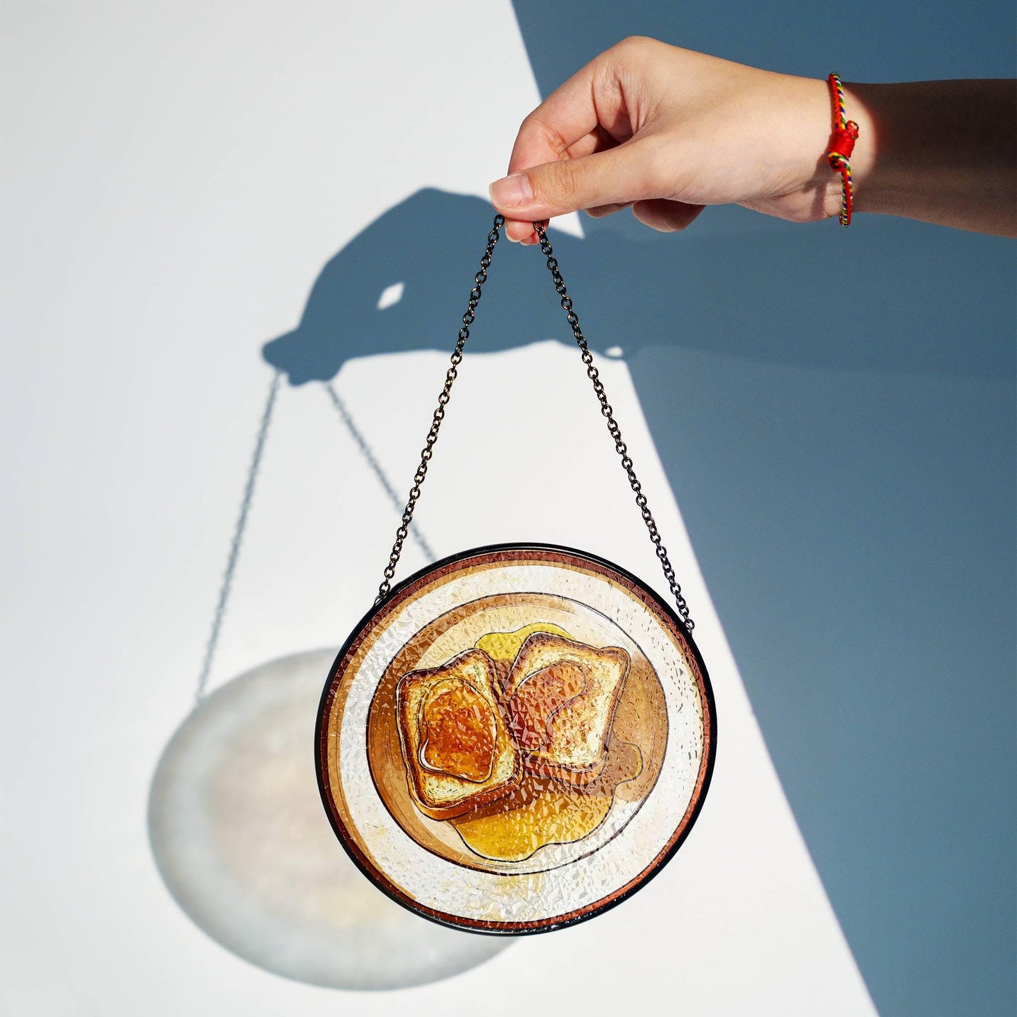 French Toast Stained Glass Food SunCatcher Window Hanging Breakfast Home Decor