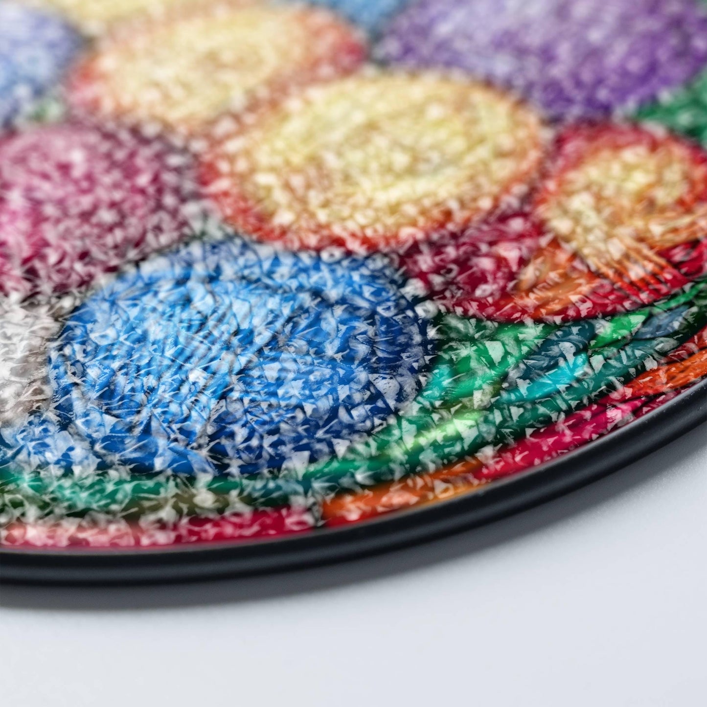 Yarn Stained Glass Sun Catcher - Crochet Window Hanging for Knitters and Yarn Lovers