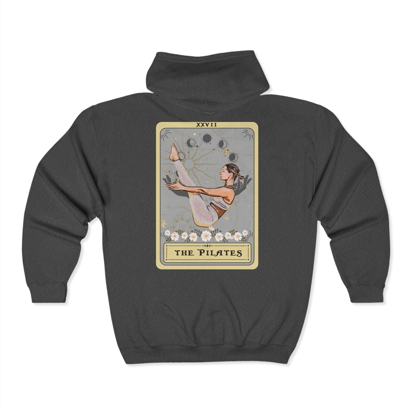 The Pilates Tarot Card Zip Up Hoodie, Pilates Sweatshirt Hoodie Full Zip Hooded