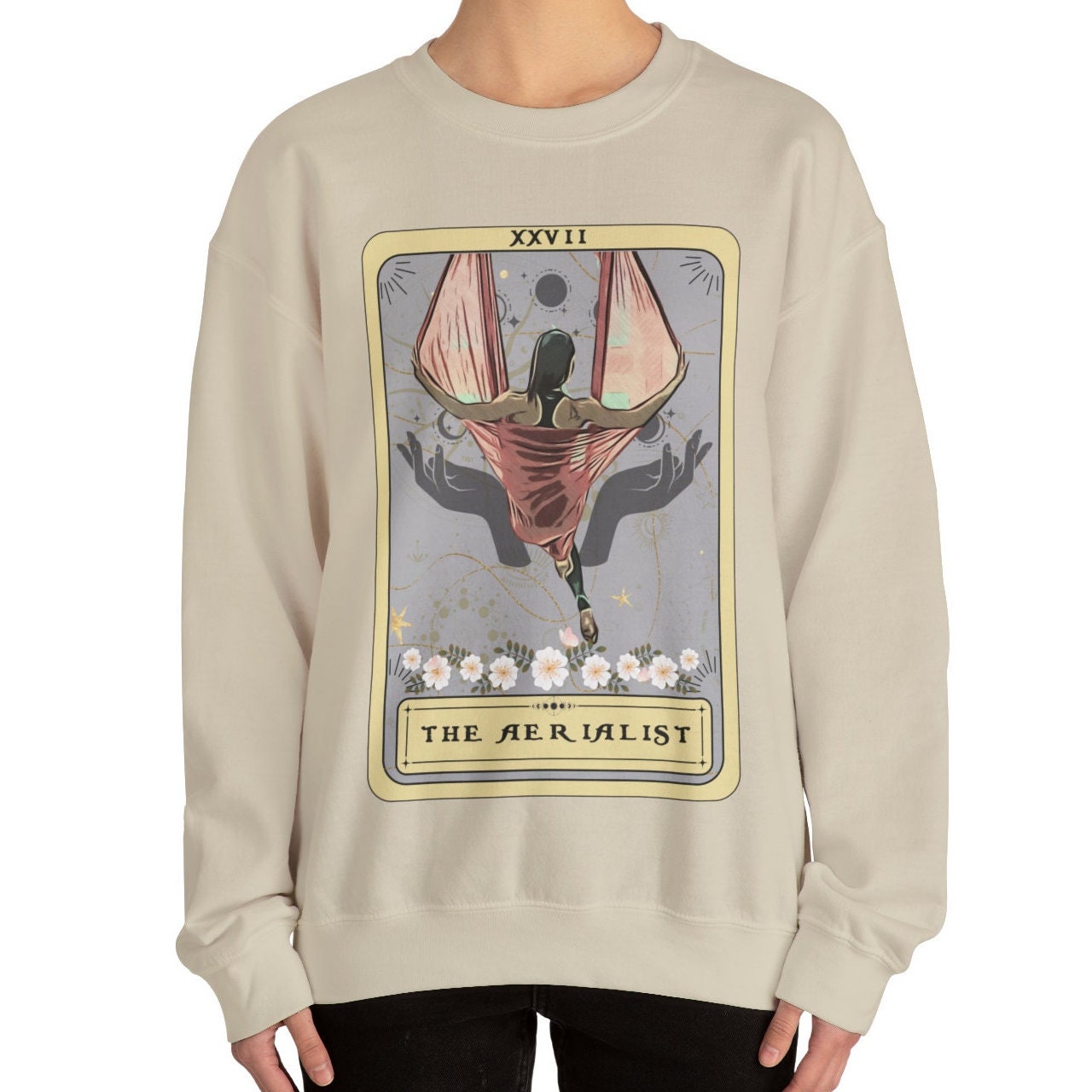 Aerialist Sweatshirt, The Aerialist Tarot Card Sweatshirt Aerial Dance Lover